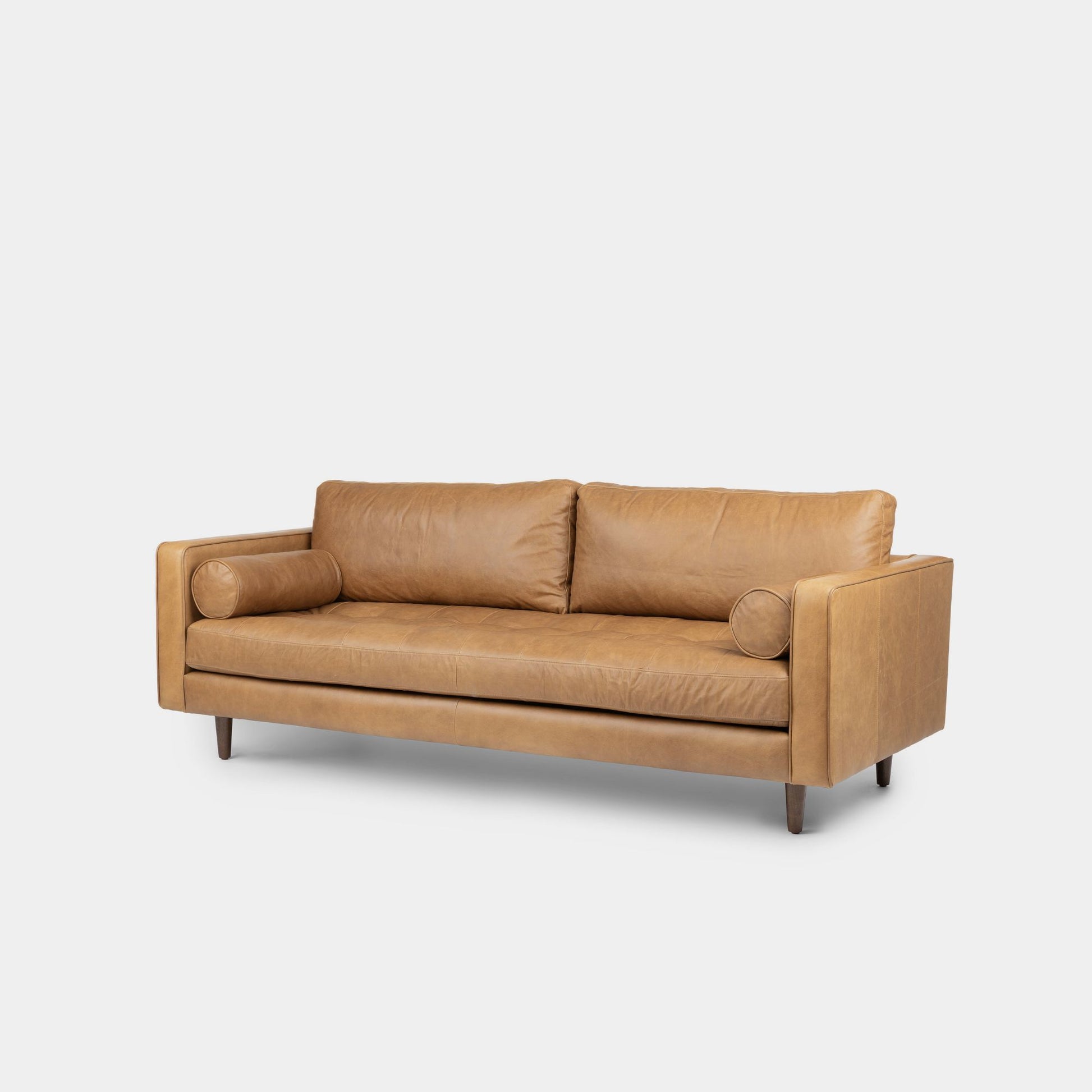 Castle full leather sofa brown