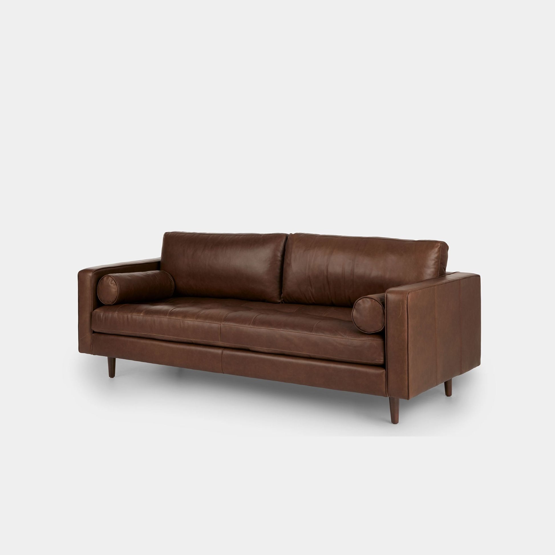 Castle full leather sofa dark brown