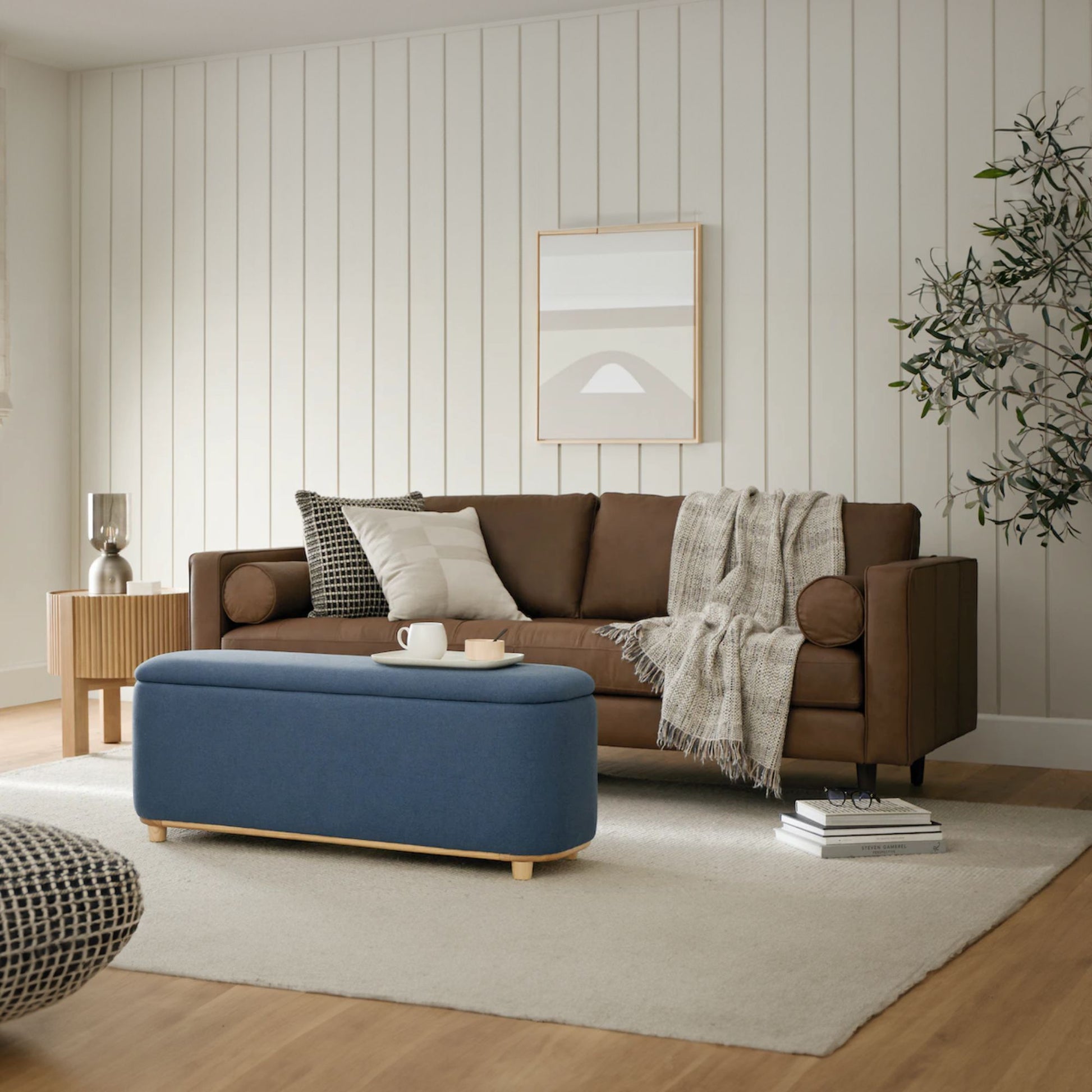 Castle full leather sofa dark brown