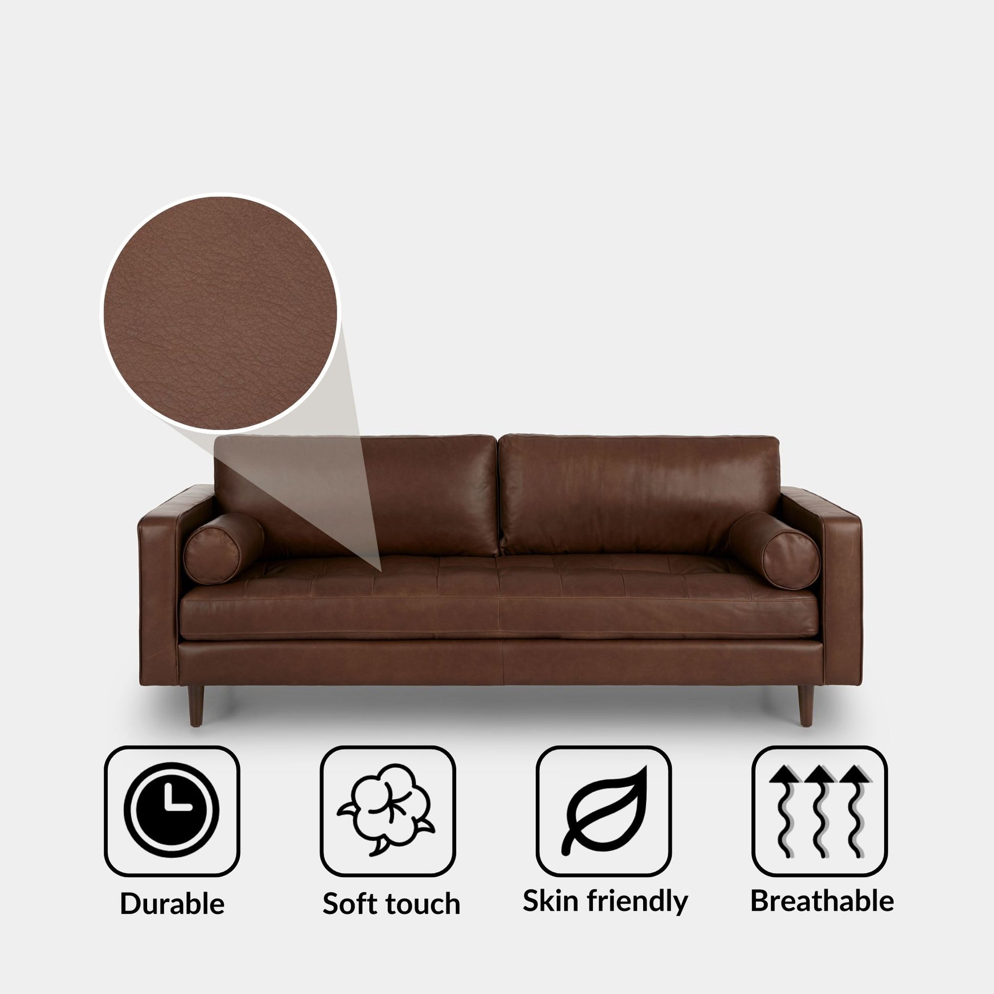 brown leather feature