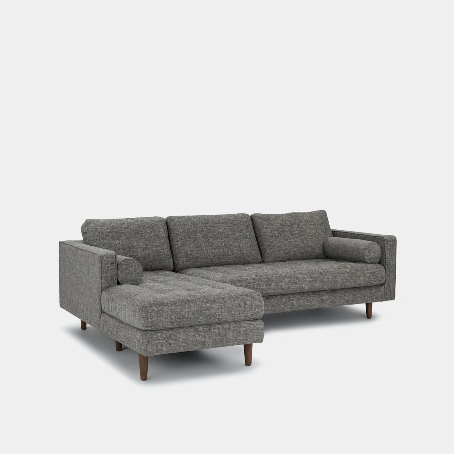 Castle fabric sectional sofa left dark grey