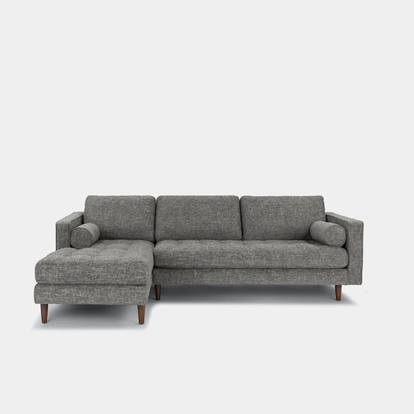 Castle fabric sectional sofa left dark grey