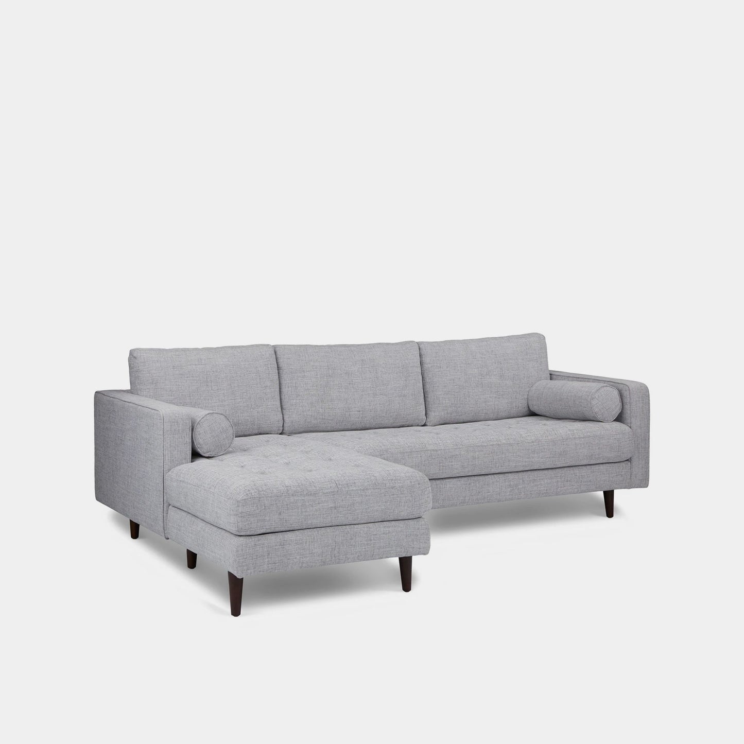 Castle fabric sectional sofa left grey