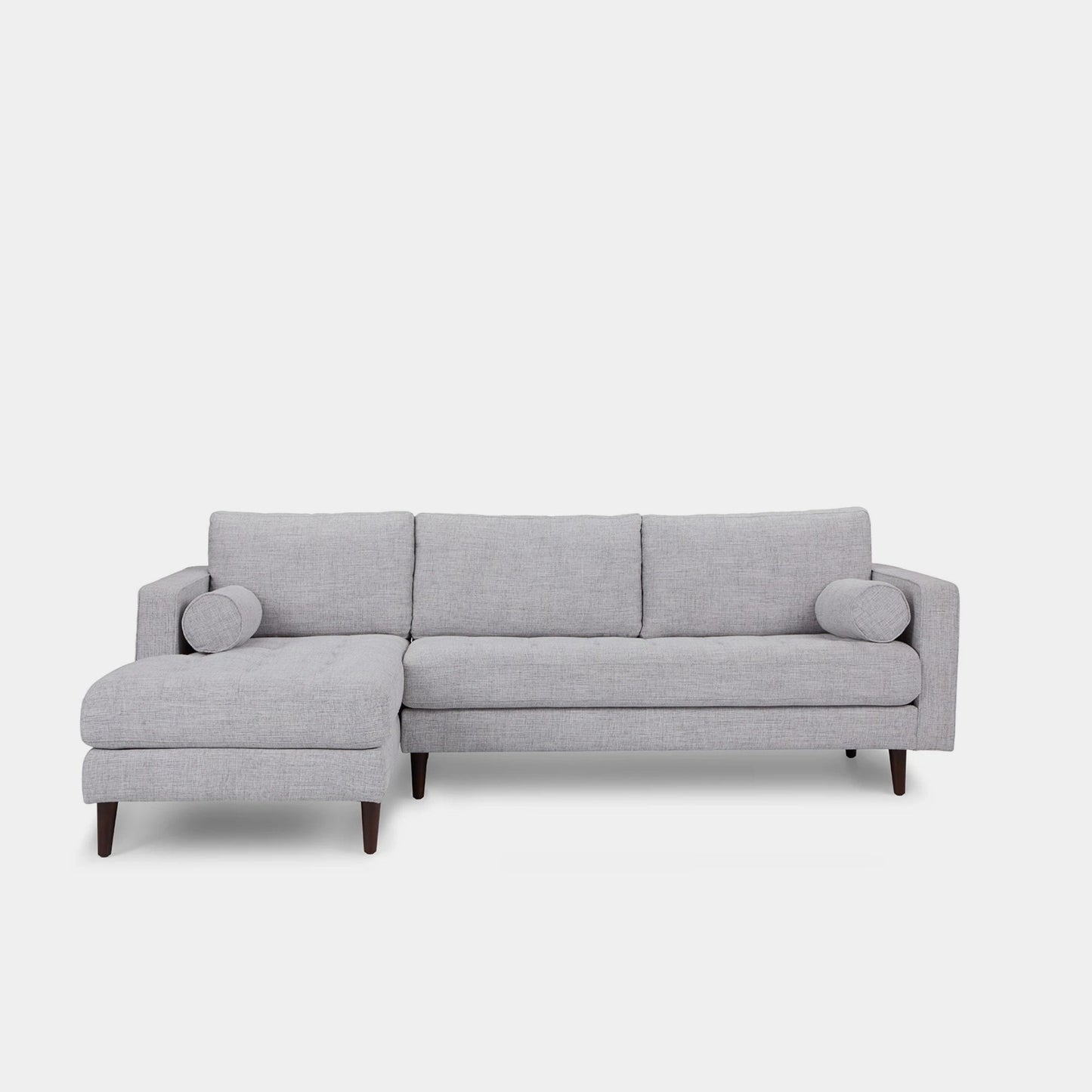 Castle fabric sectional sofa left grey
