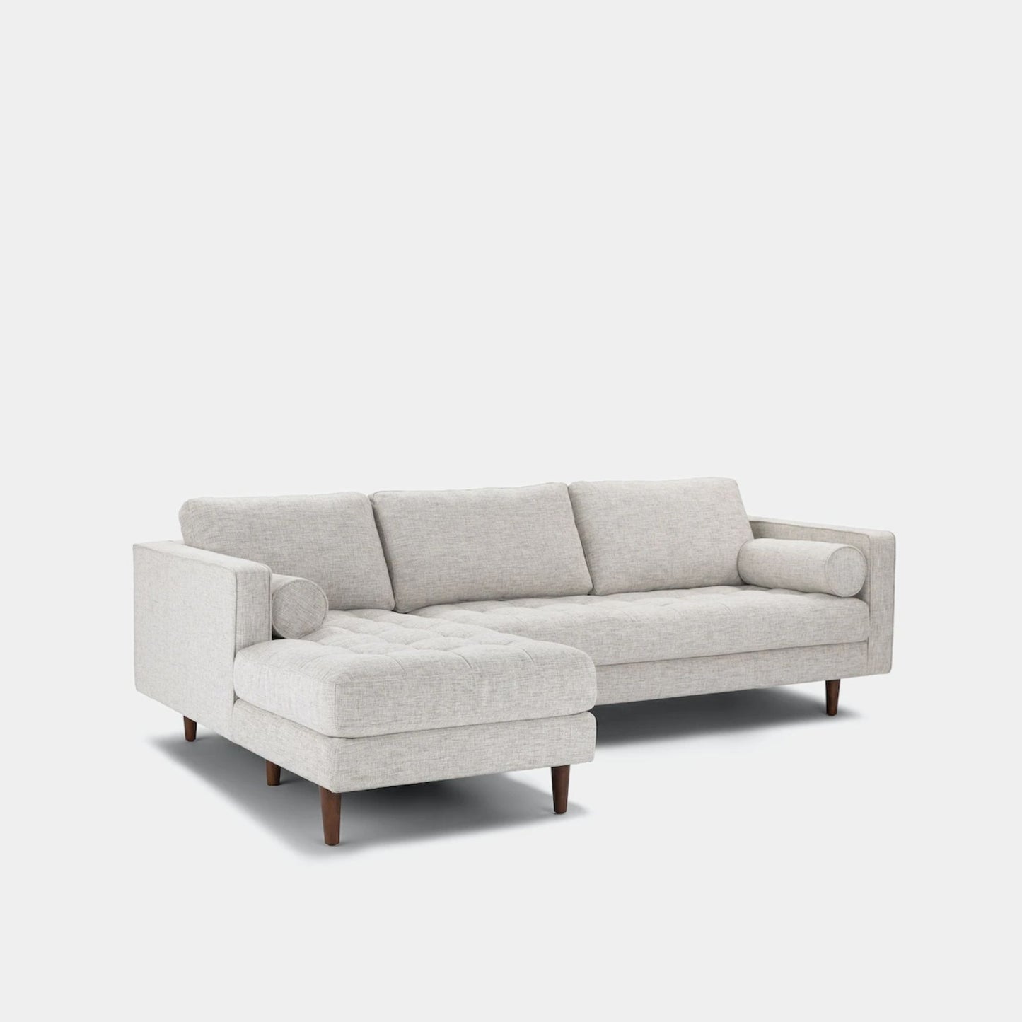 Castle fabric sectional sofa left white