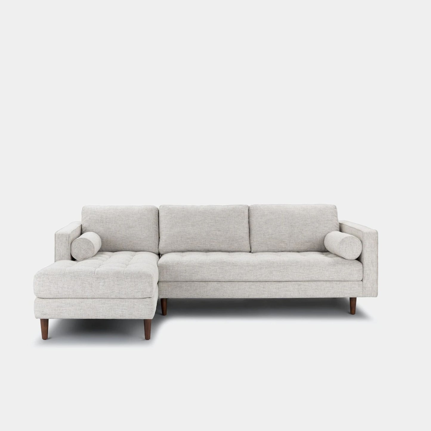 Castle fabric sectional sofa left white
