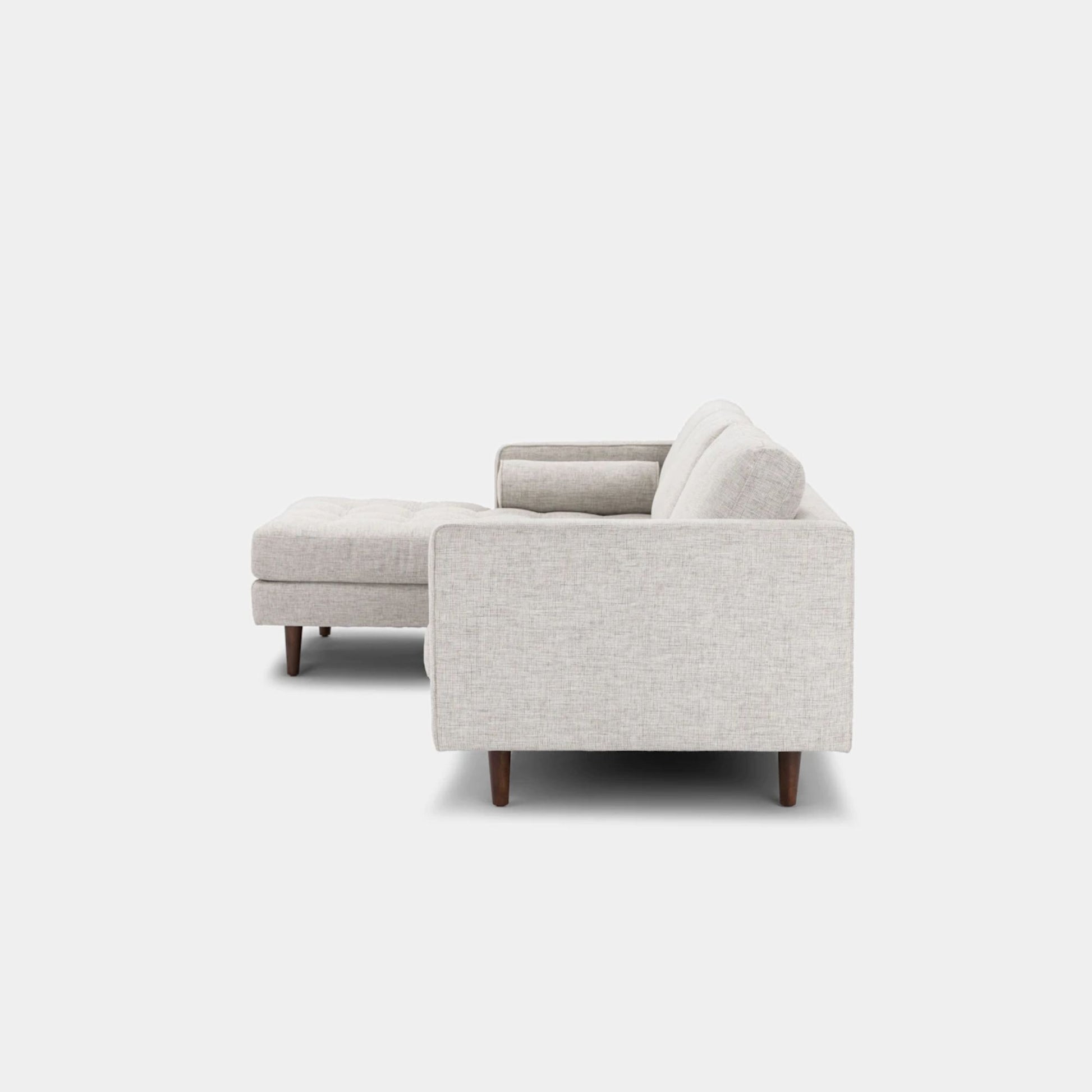 Castle fabric sectional sofa left white