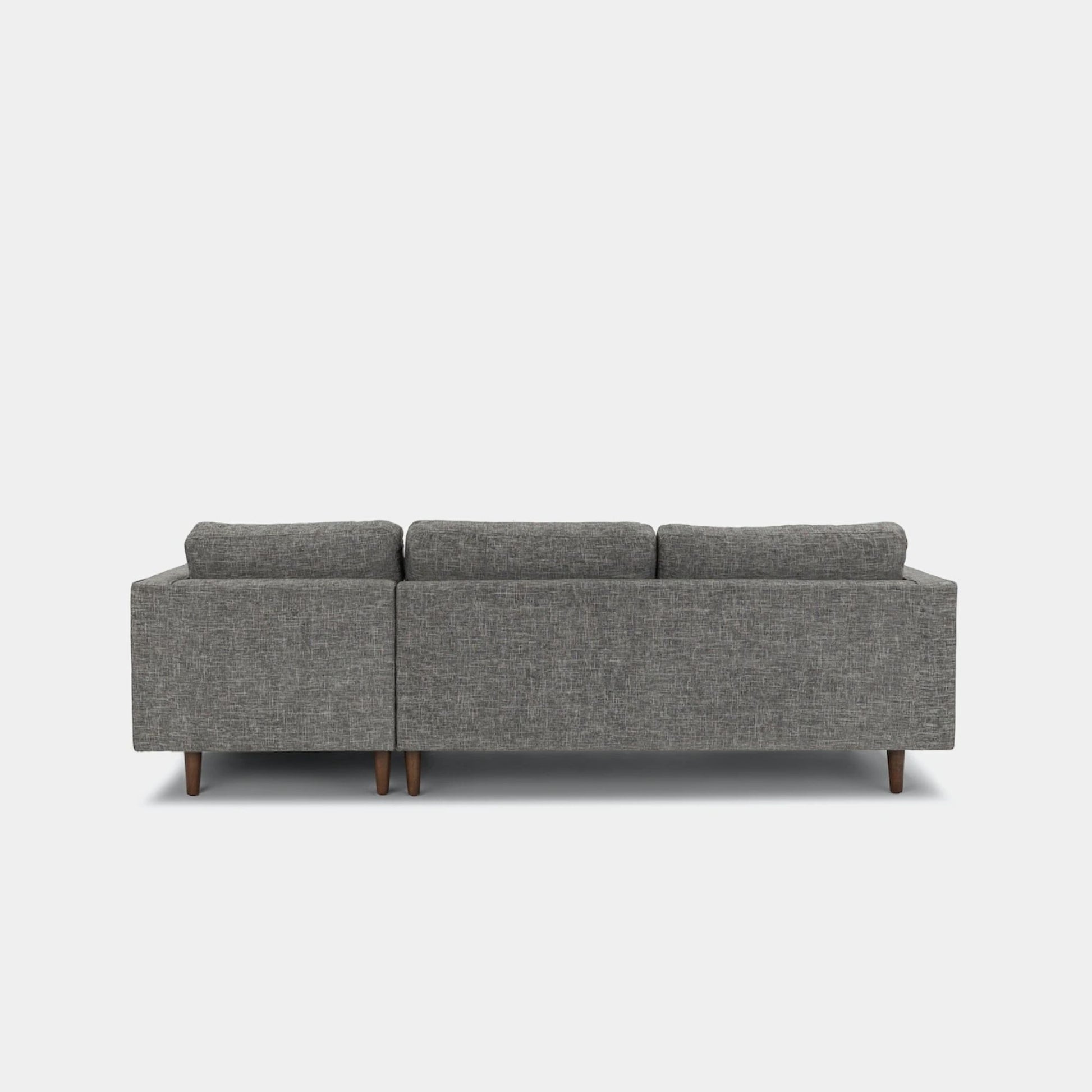 Castle fabric sectional sofa right dark grey