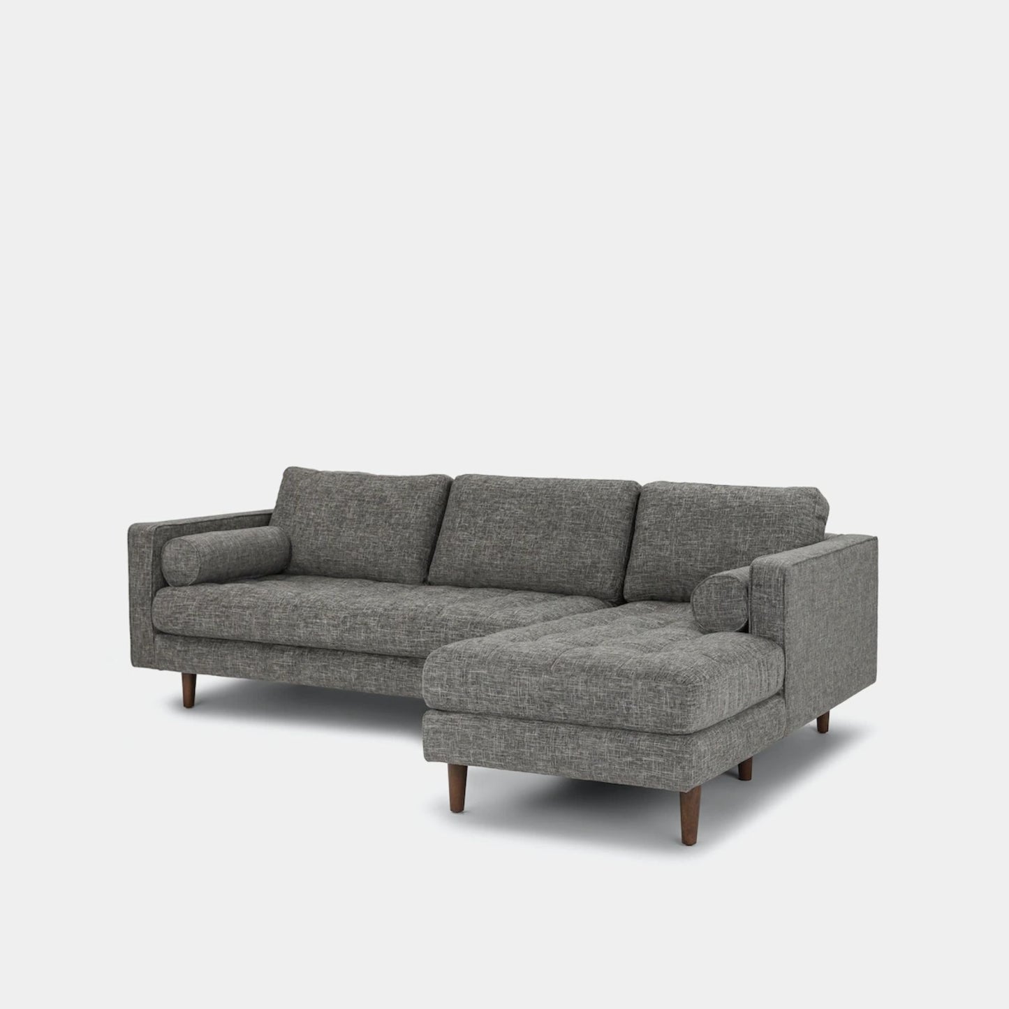 Castle fabric sectional sofa right dark grey