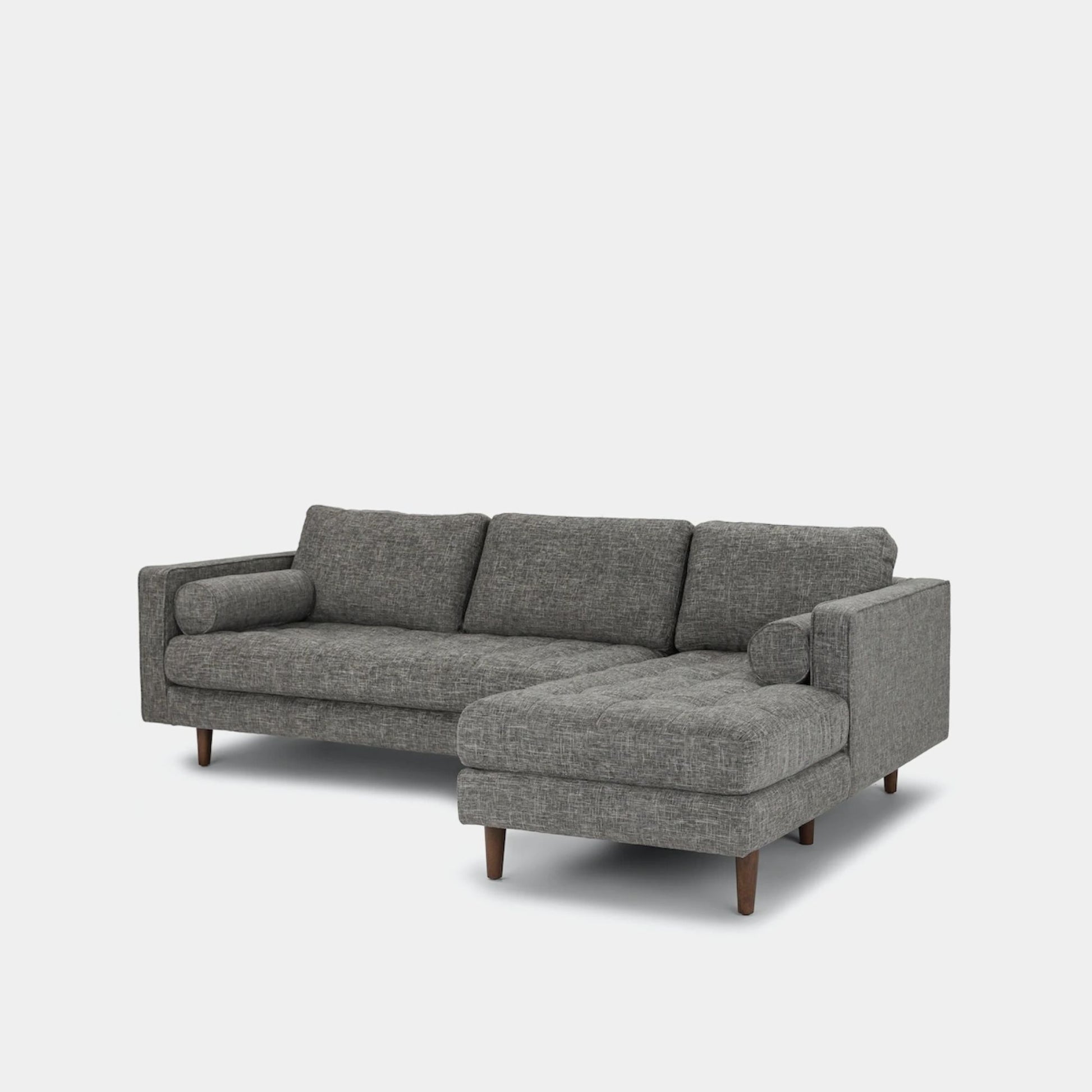 Castle fabric sectional sofa right dark grey