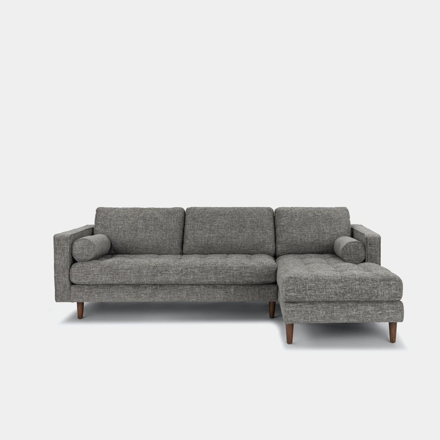 Castle fabric sectional sofa right dark grey