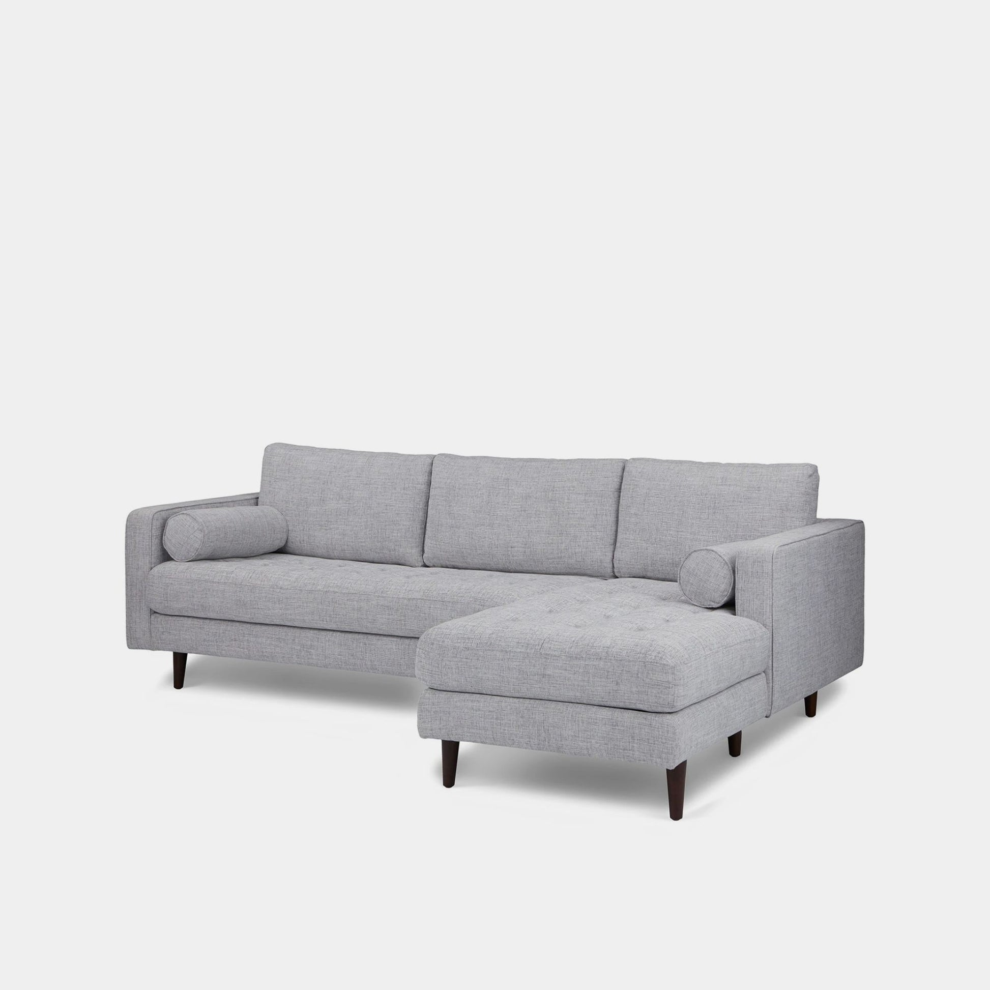 Castle fabric sectional sofa right grey
