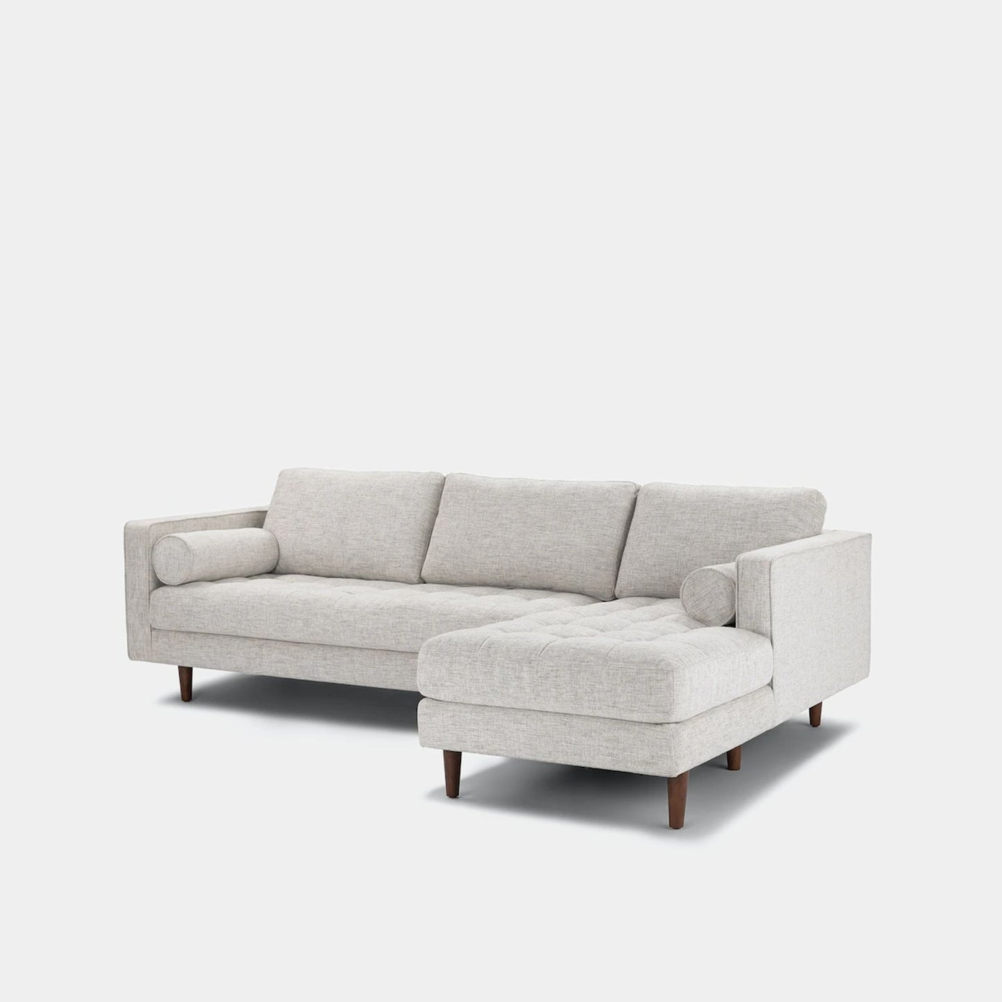 Castle fabric sectional sofa right white