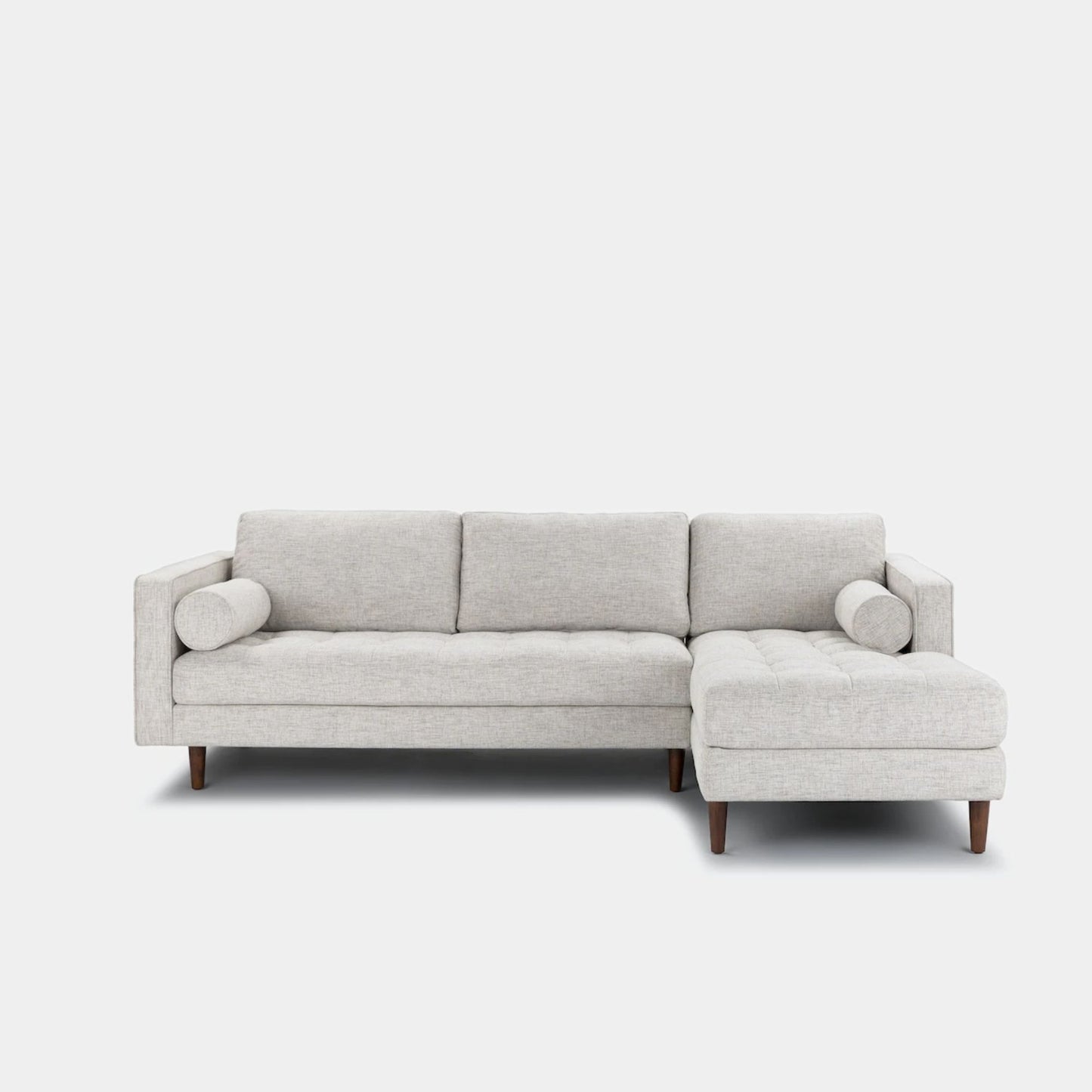 Castle fabric sectional sofa right white