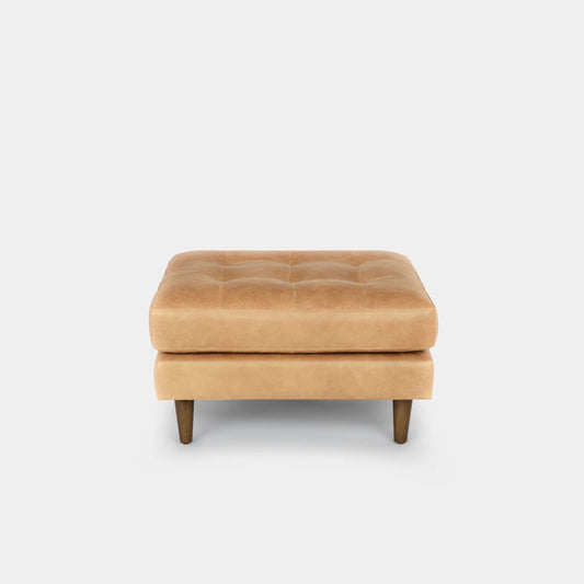 Castle leather ottoman brown
