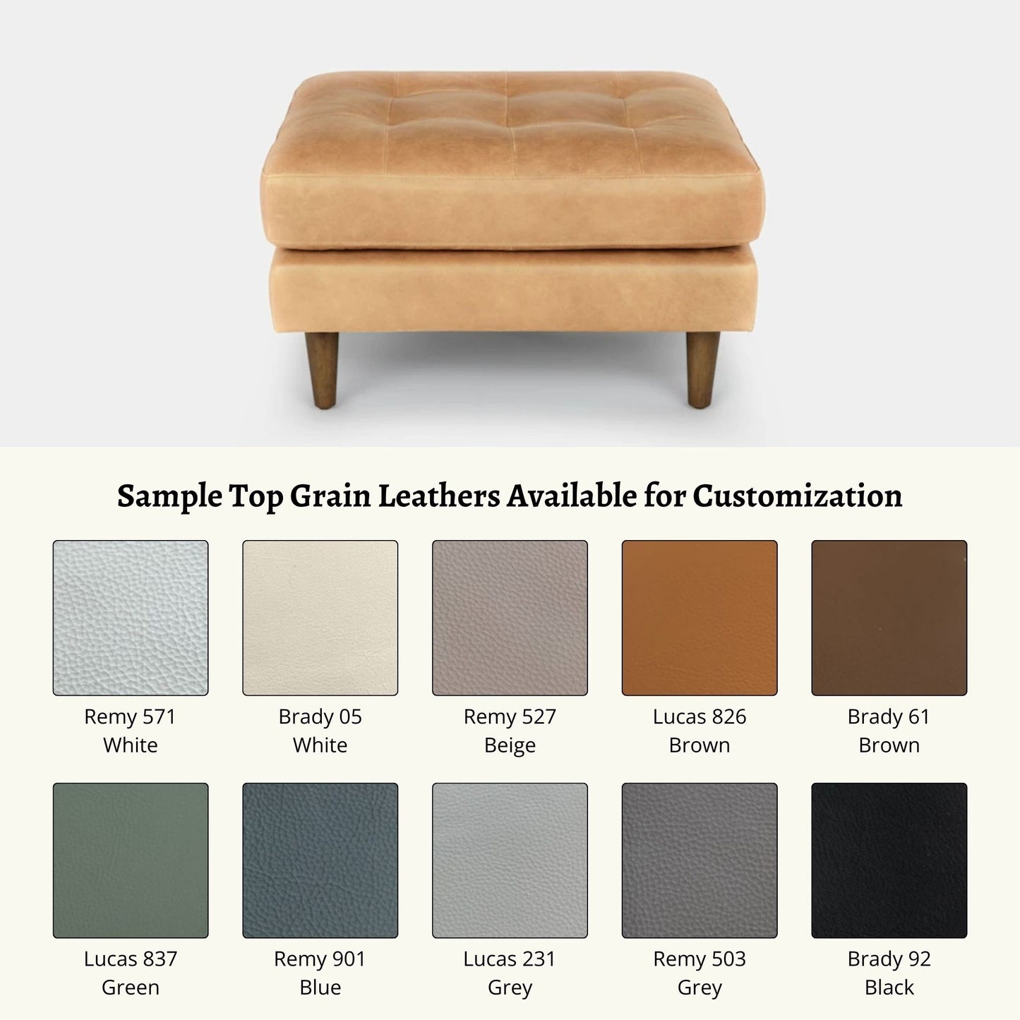 Castle ottoman top grain leather customization (Other)