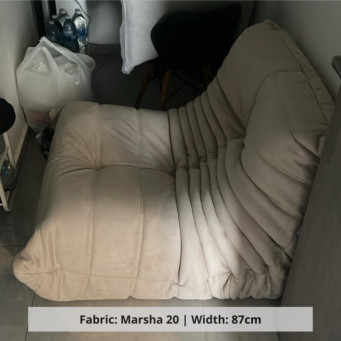 Caterpillar fabric accent chair in beige suede fabric (Other)