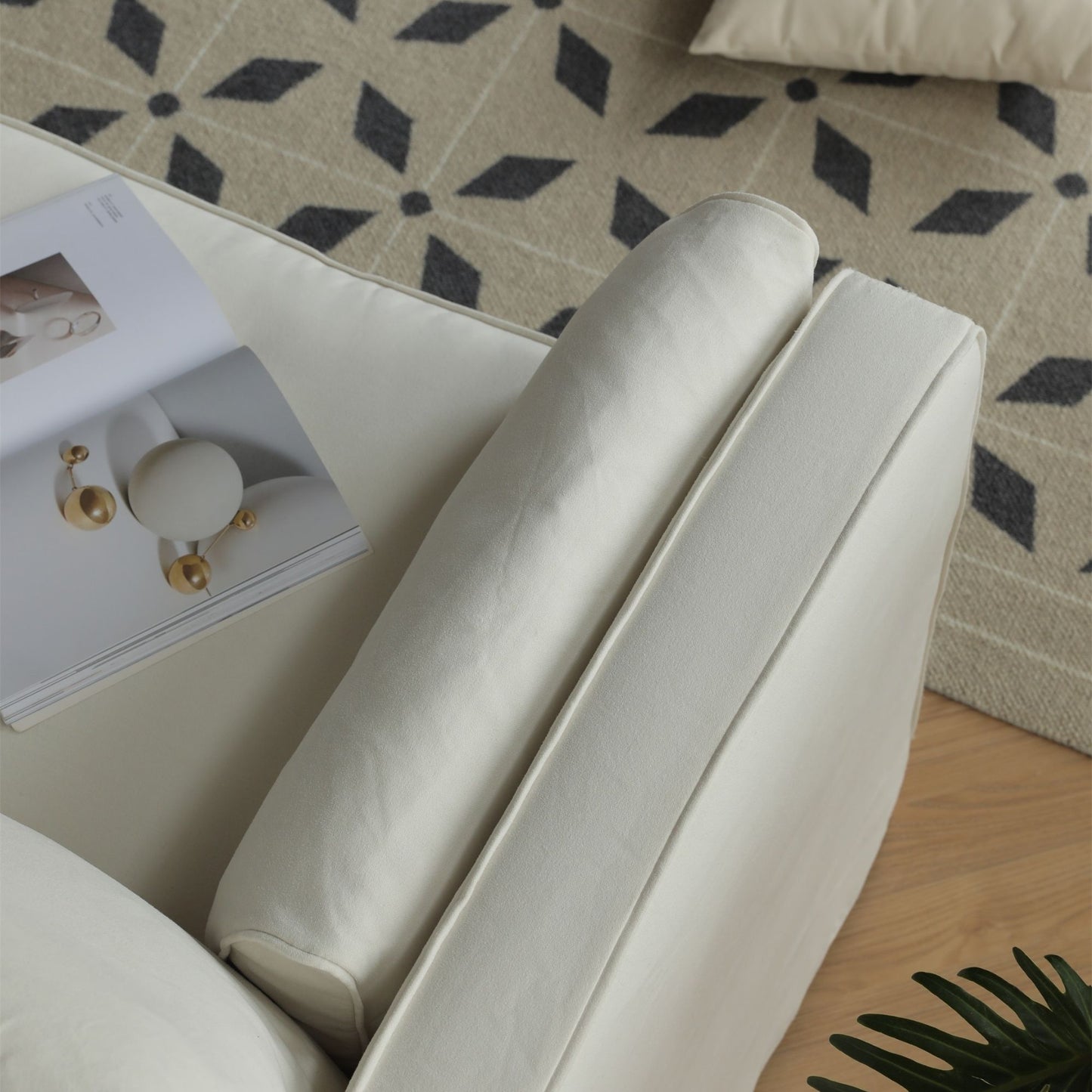 Celeste fabric sofa white