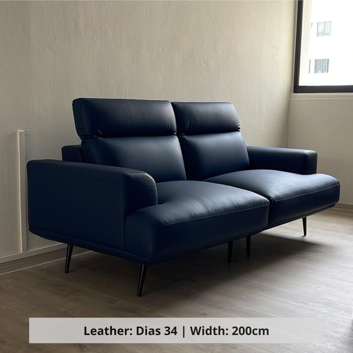 Charles 3 seater dark blue pet friendly faux leather sample (Other)