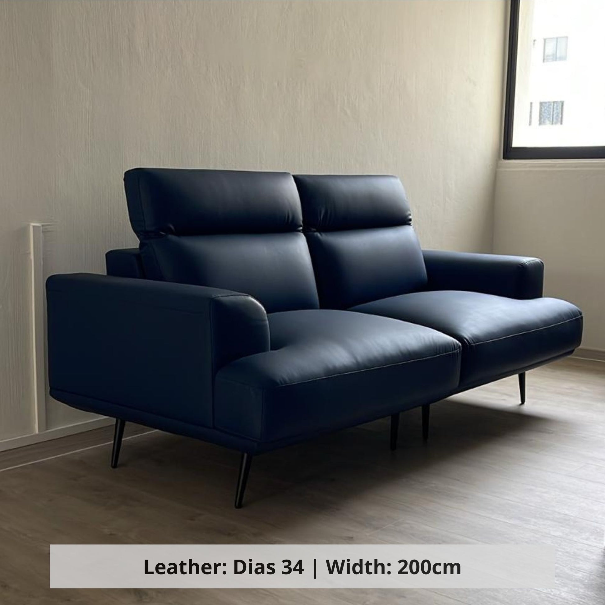 Charles 3 seater dark blue pet friendly faux leather sample (Other)