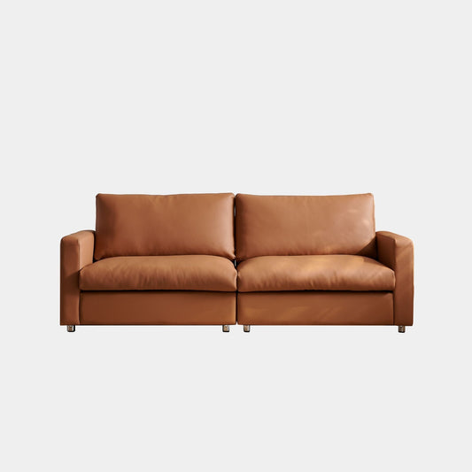 Chalet brown faux leather sofa