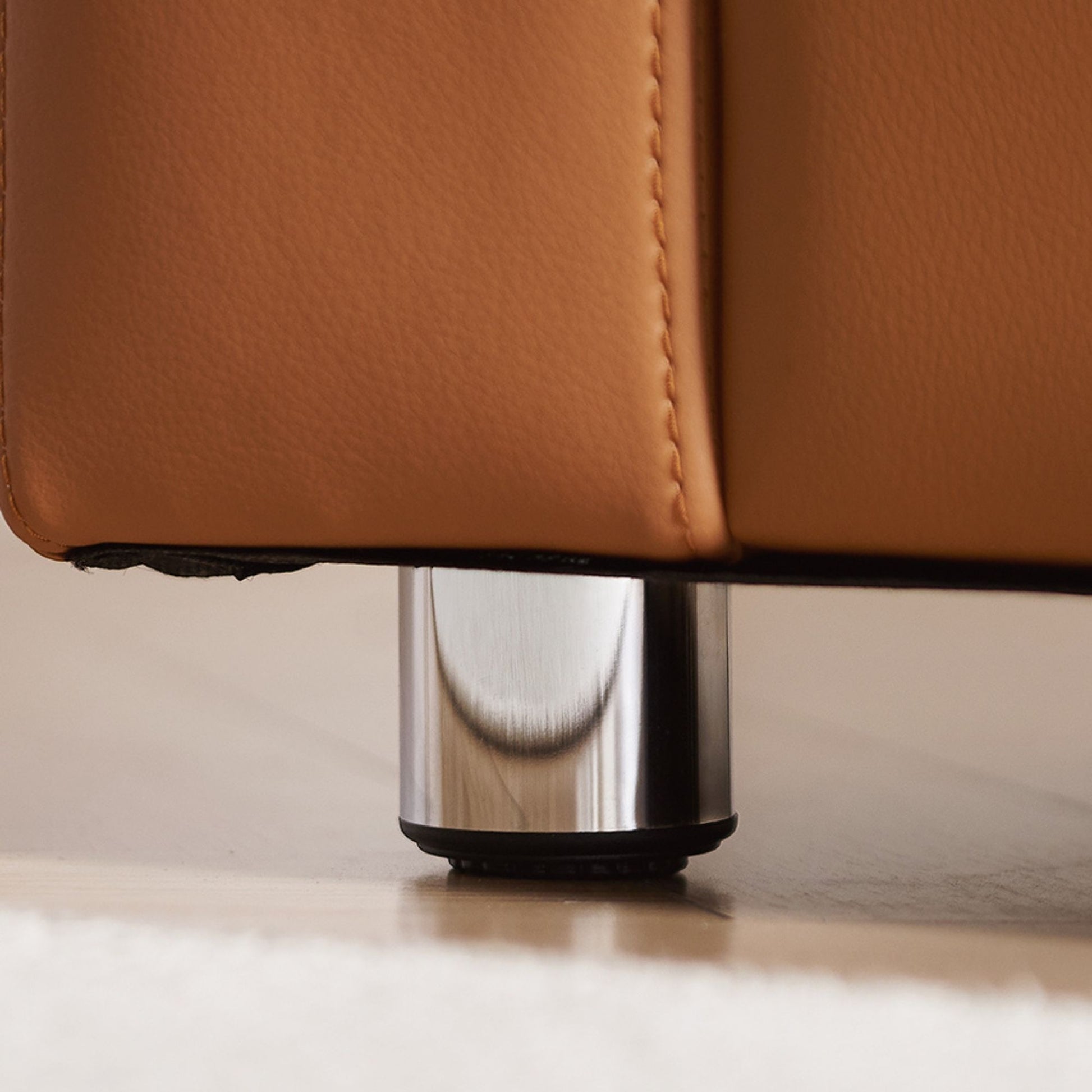 Chalet brown half leather sofa