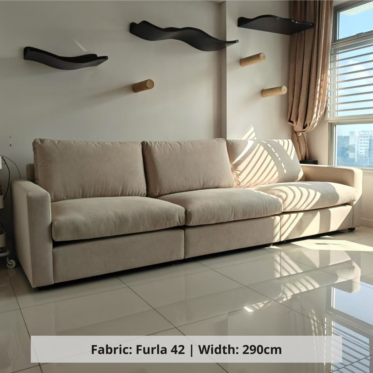 Chalet 4 seater beige pet friendly fabric sofa sample (Other)