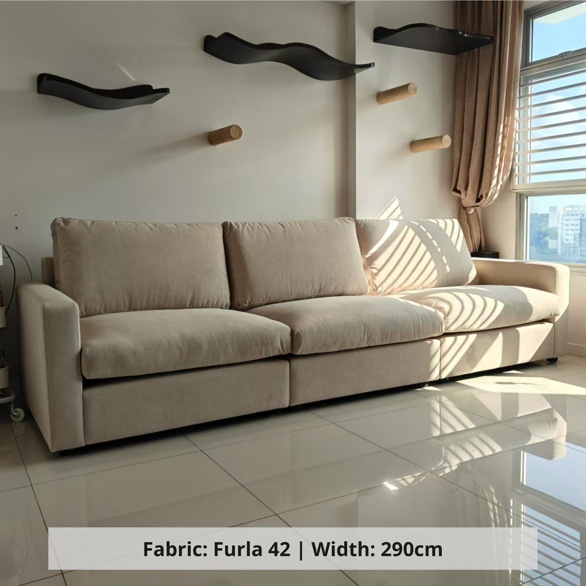 Chalet 4 seater beige pet friendly fabric sofa sample (Other)