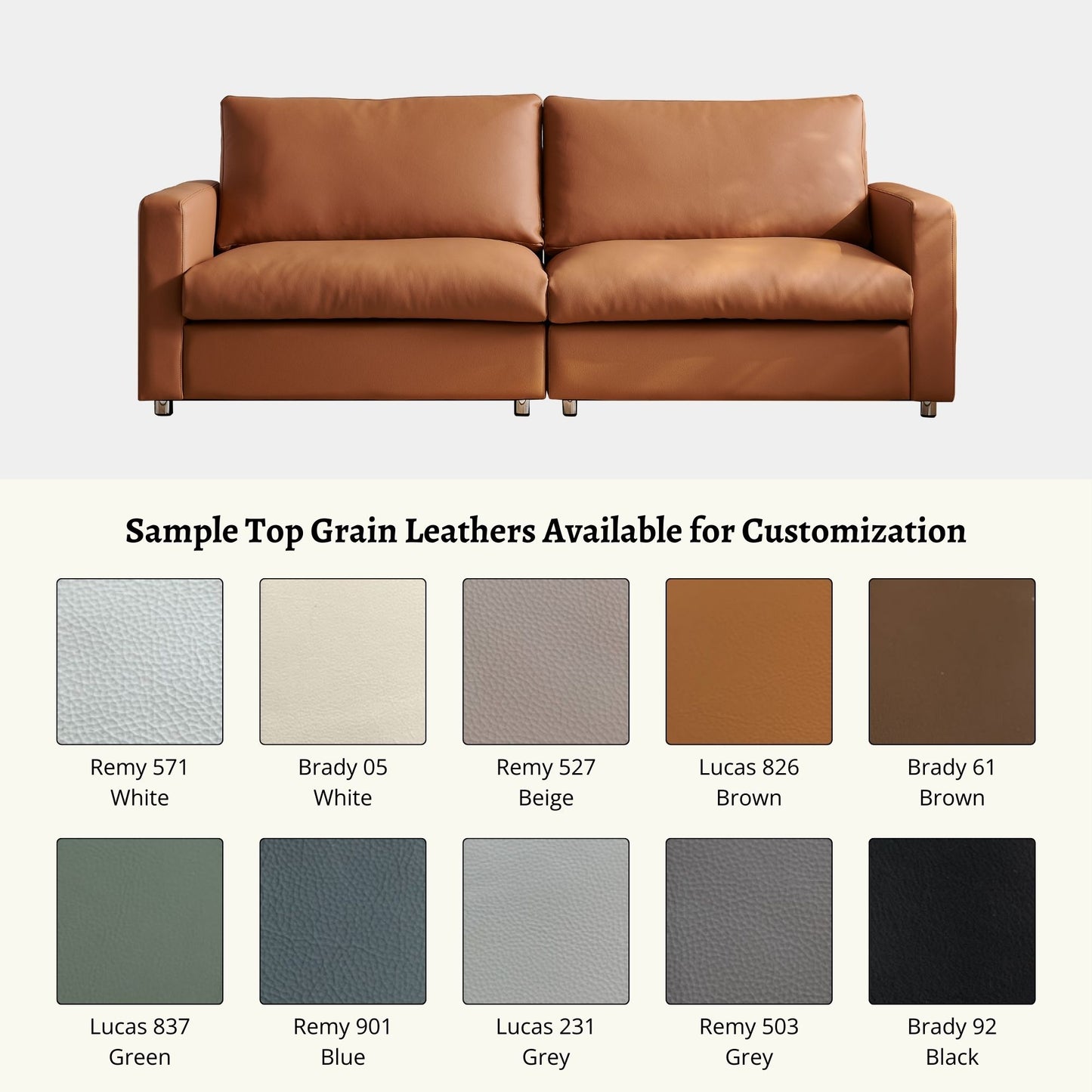 Chalet half leather sofa top grain leather customization option samples (Other)
