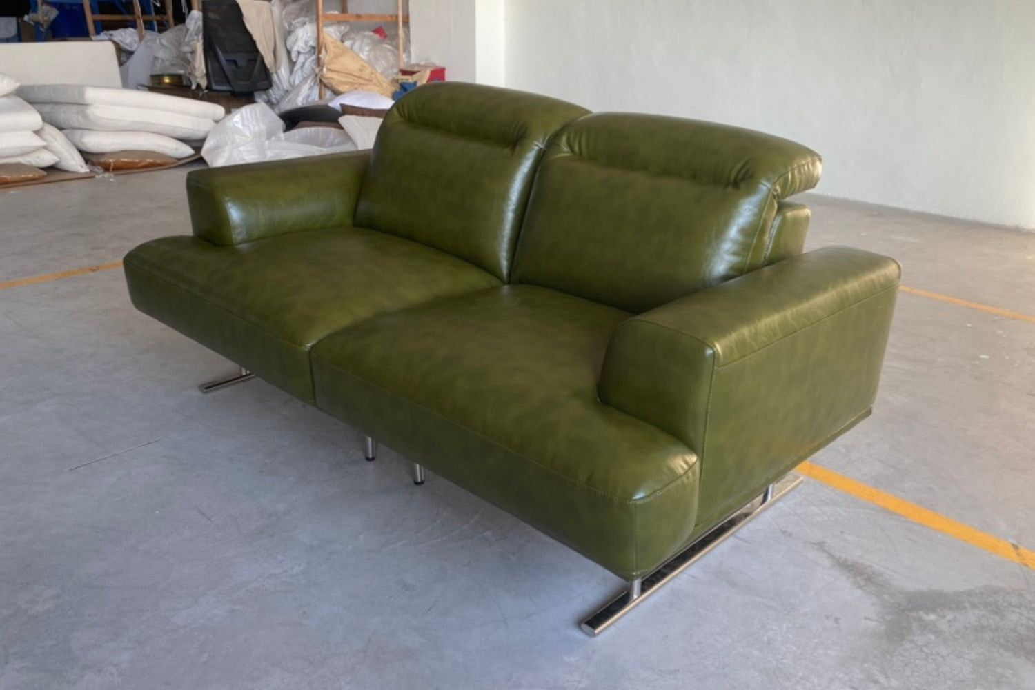 Charles 180cm Green (Remond 24) Faux Leather Sofa Tan Kay Mian | Sep 24