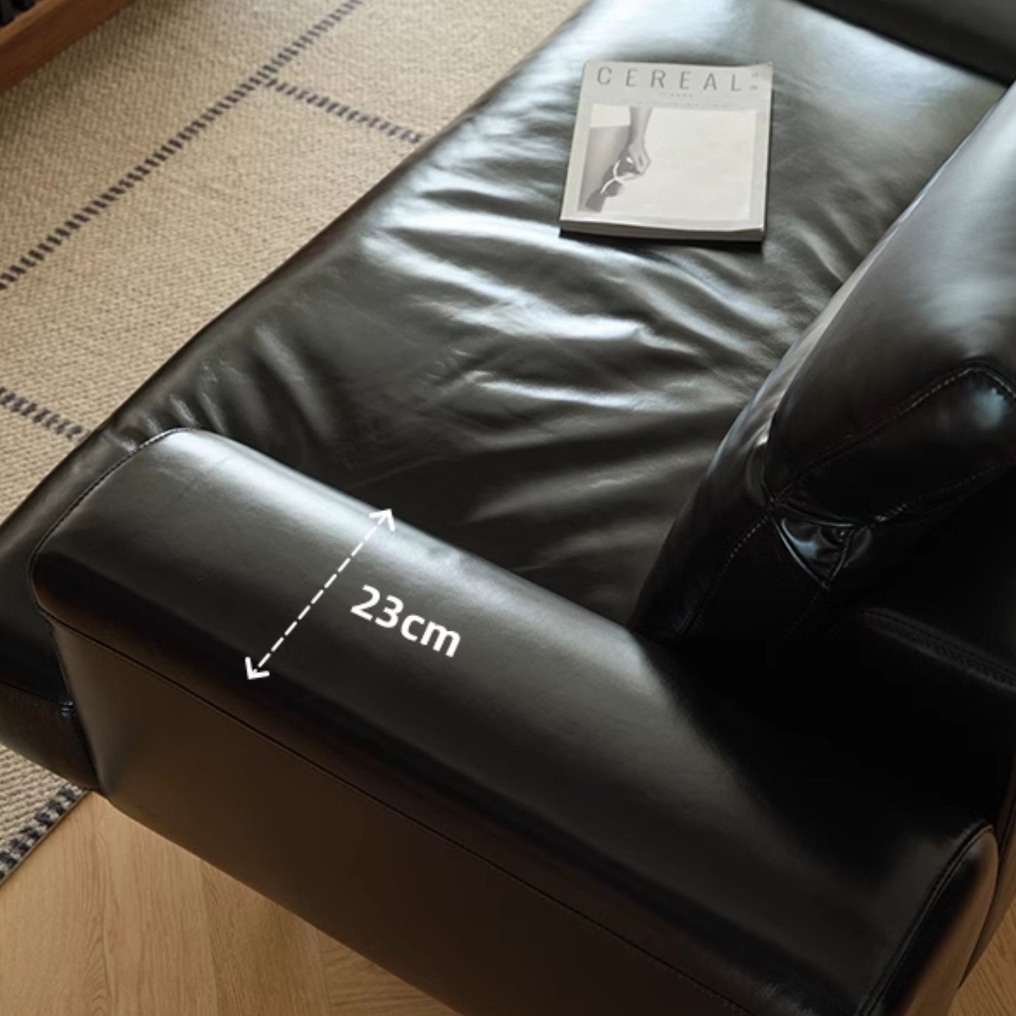 Charles faux leather sofa black