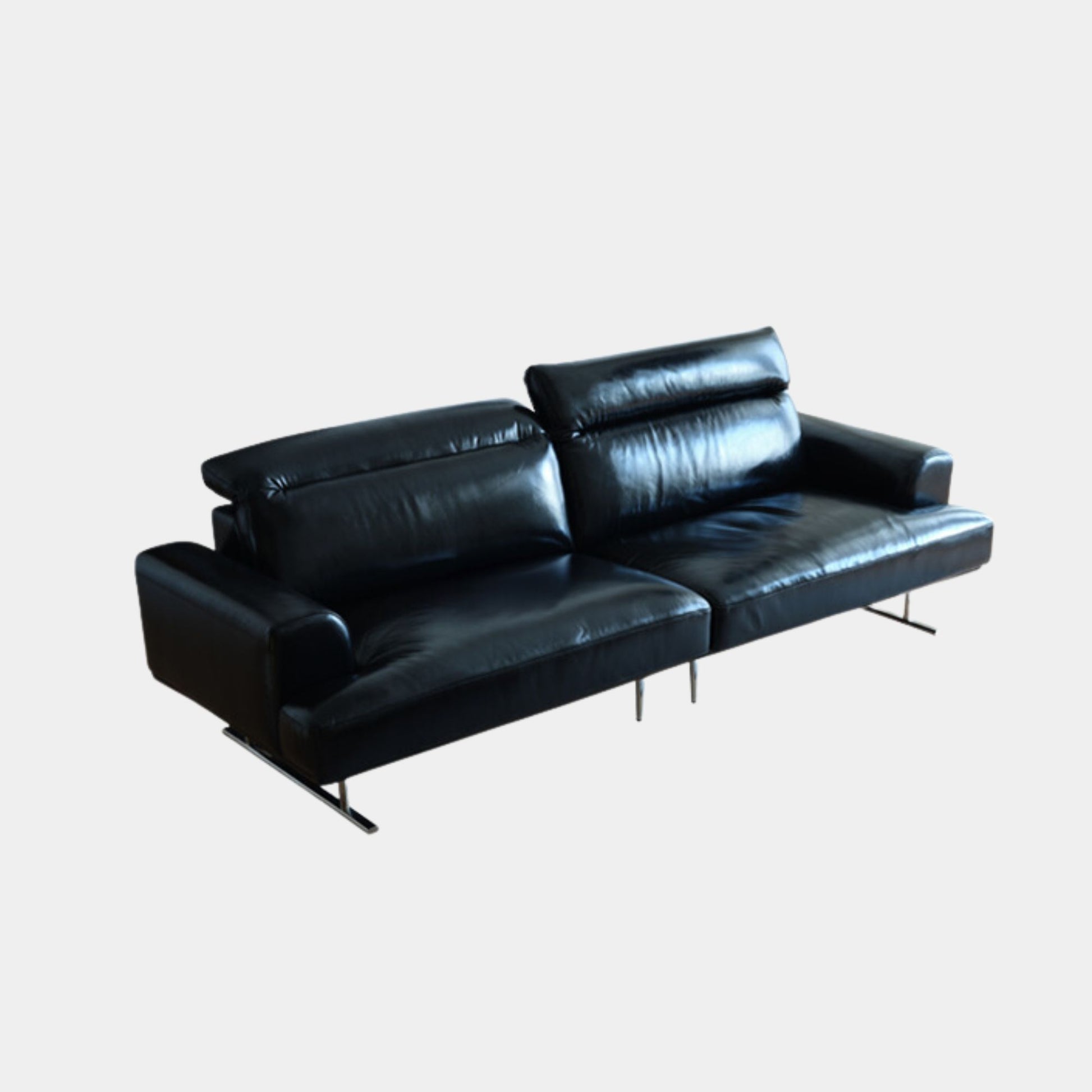 Charles faux leather sofa black