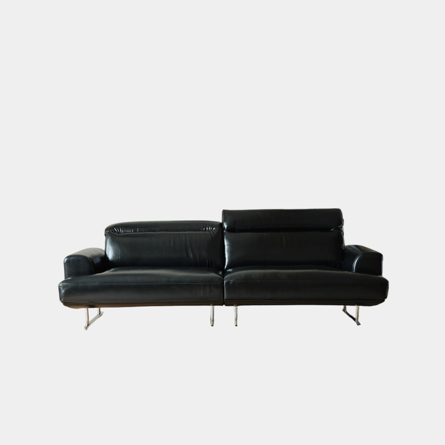 Charles faux leather sofa black
