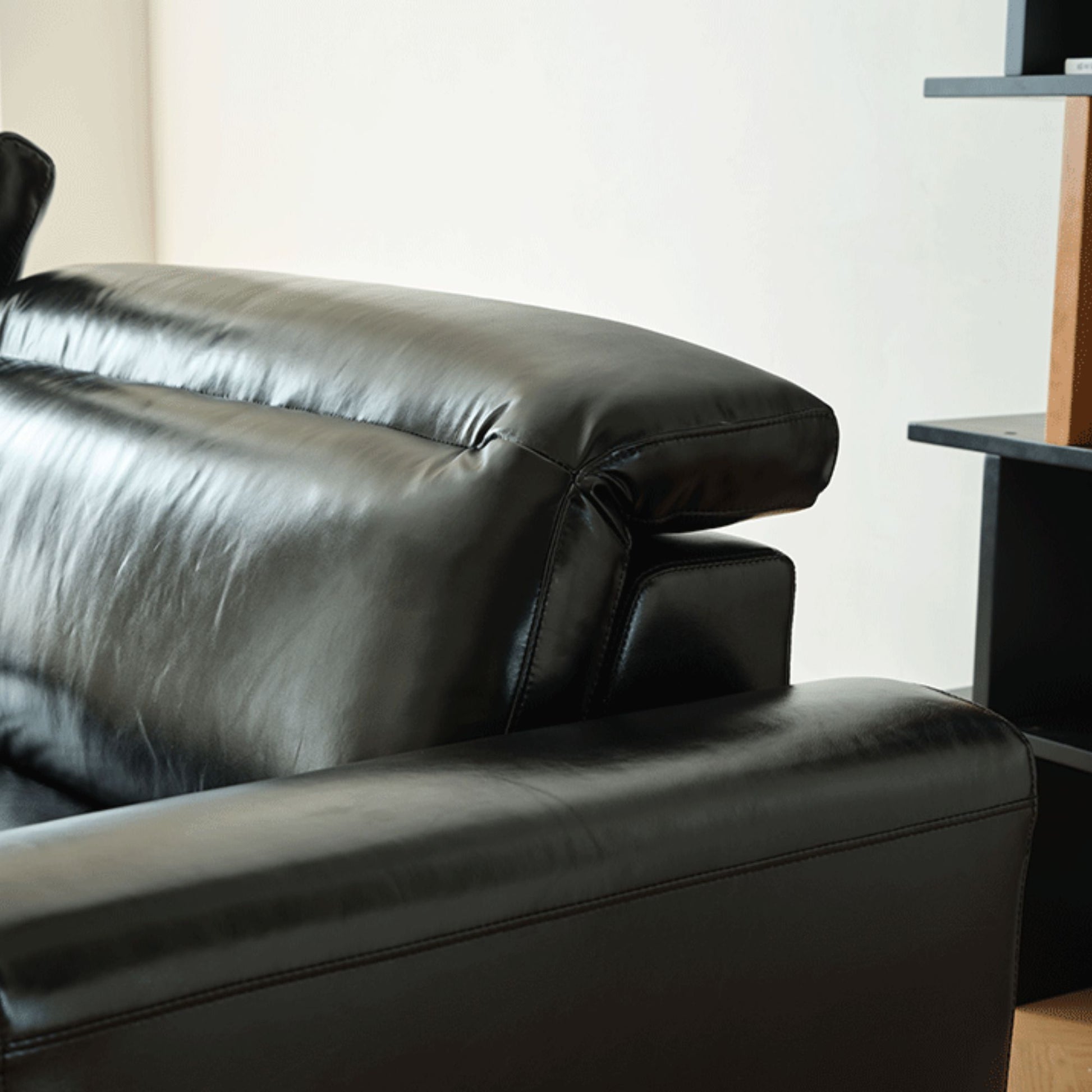 Charles faux leather sofa black