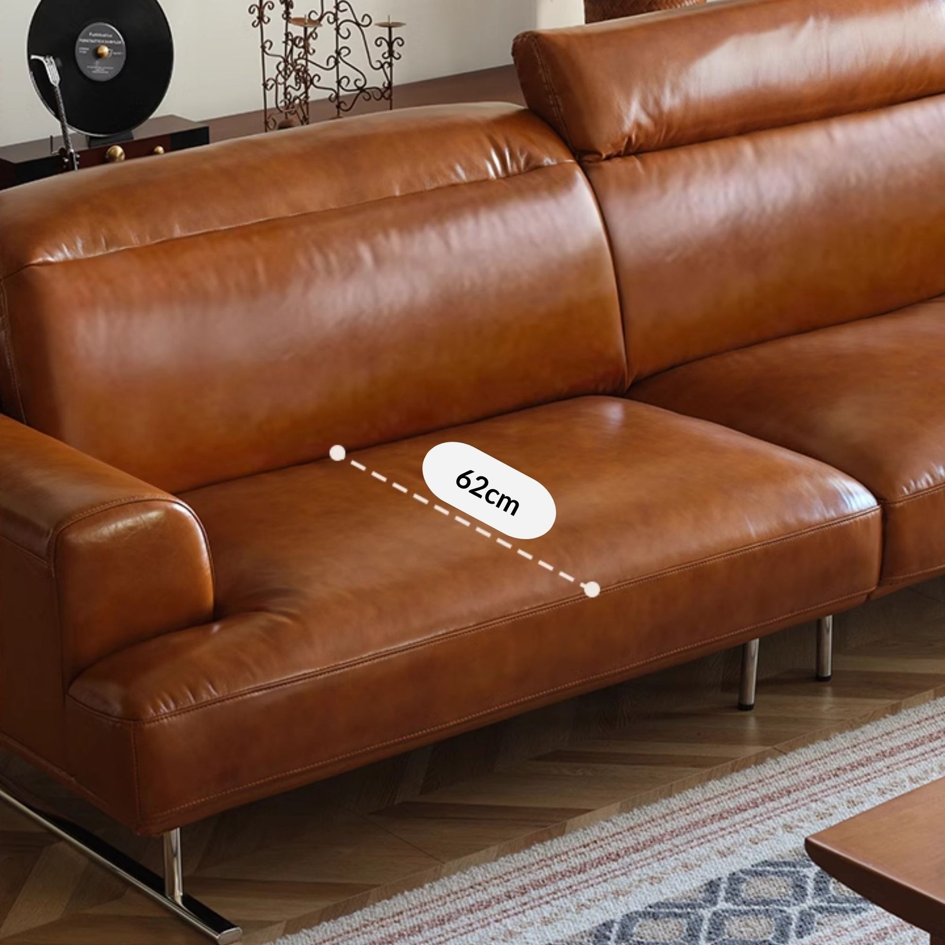 Charles faux leather sofa brown
