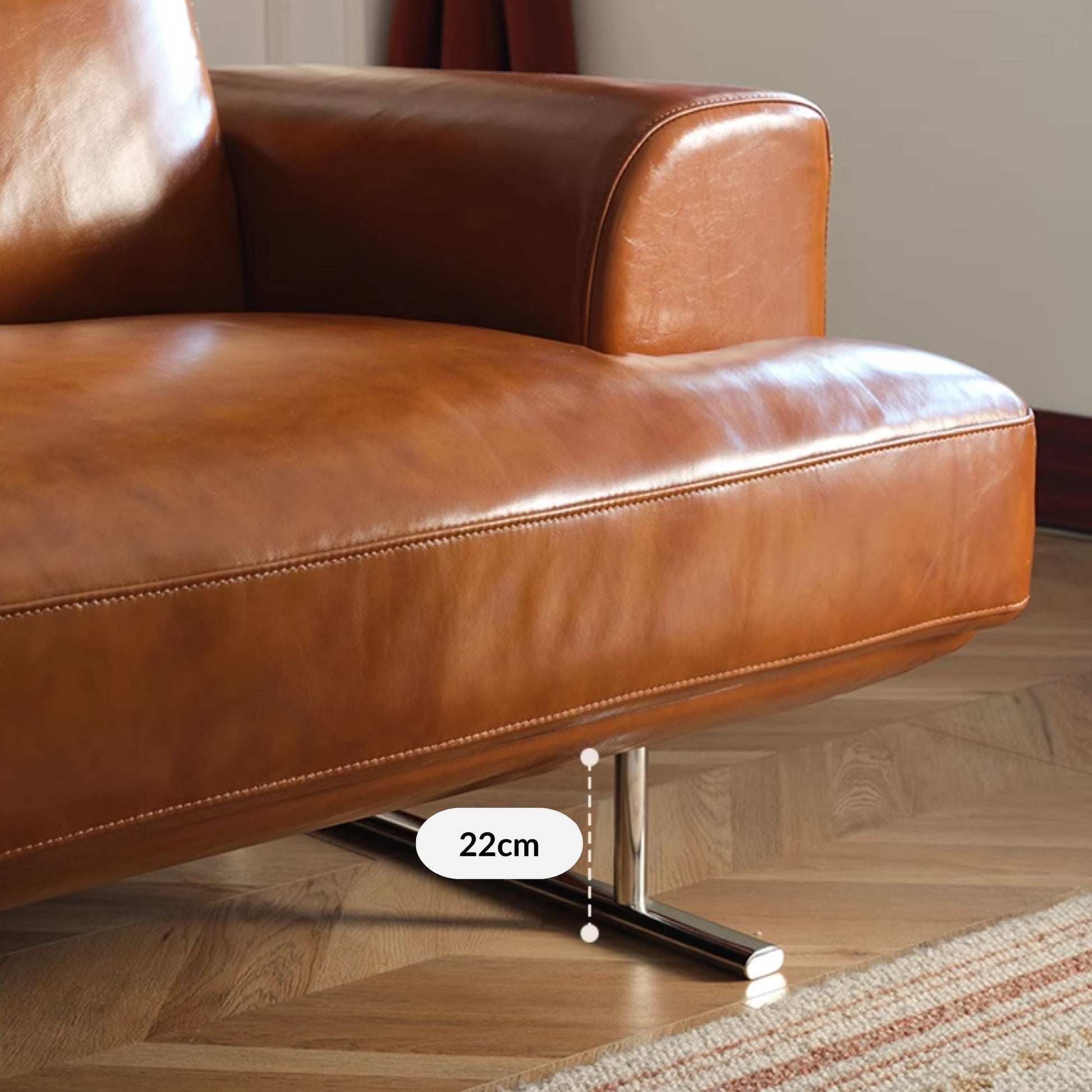 Charles half leather sofa brown