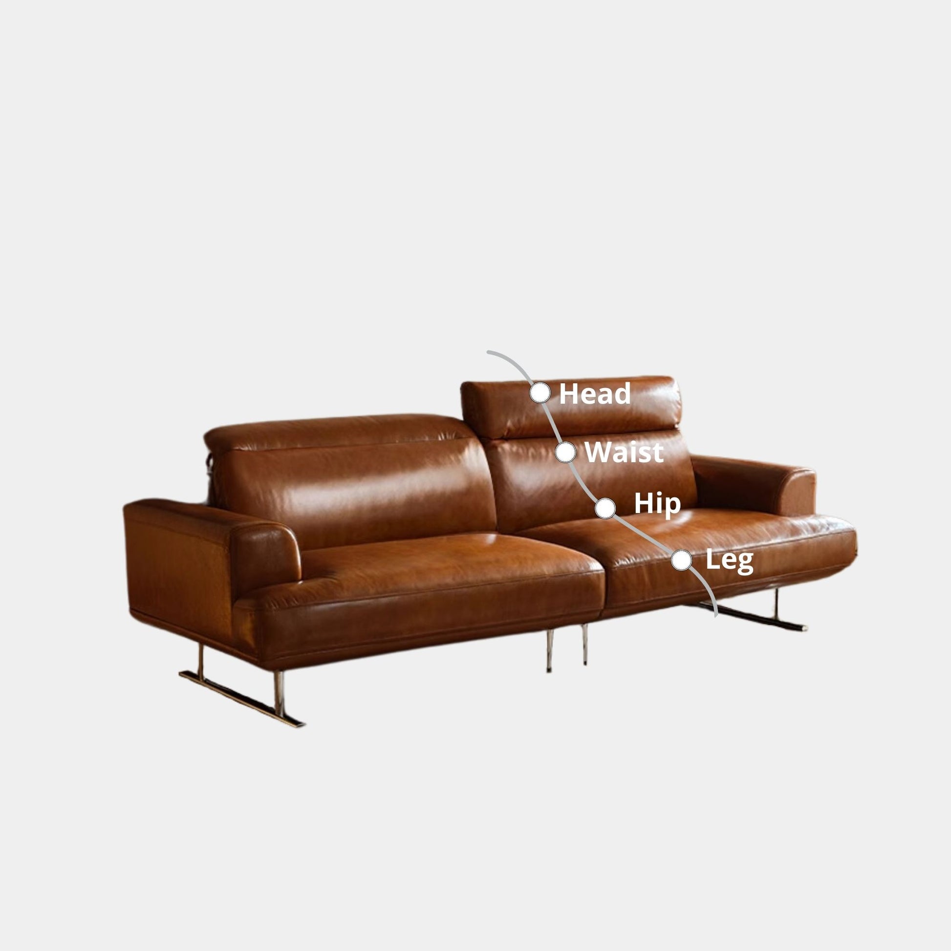 Charles half leather sofa brown