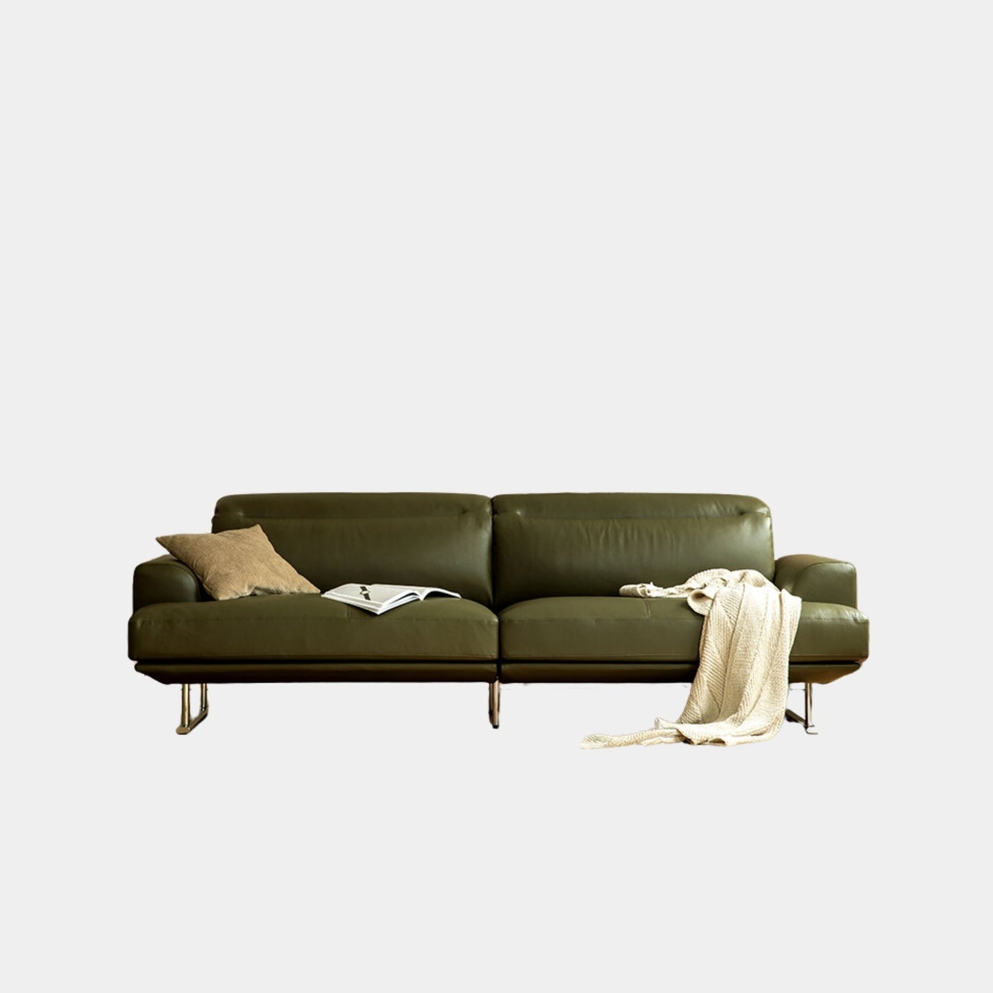 Charles faux leather sofa green