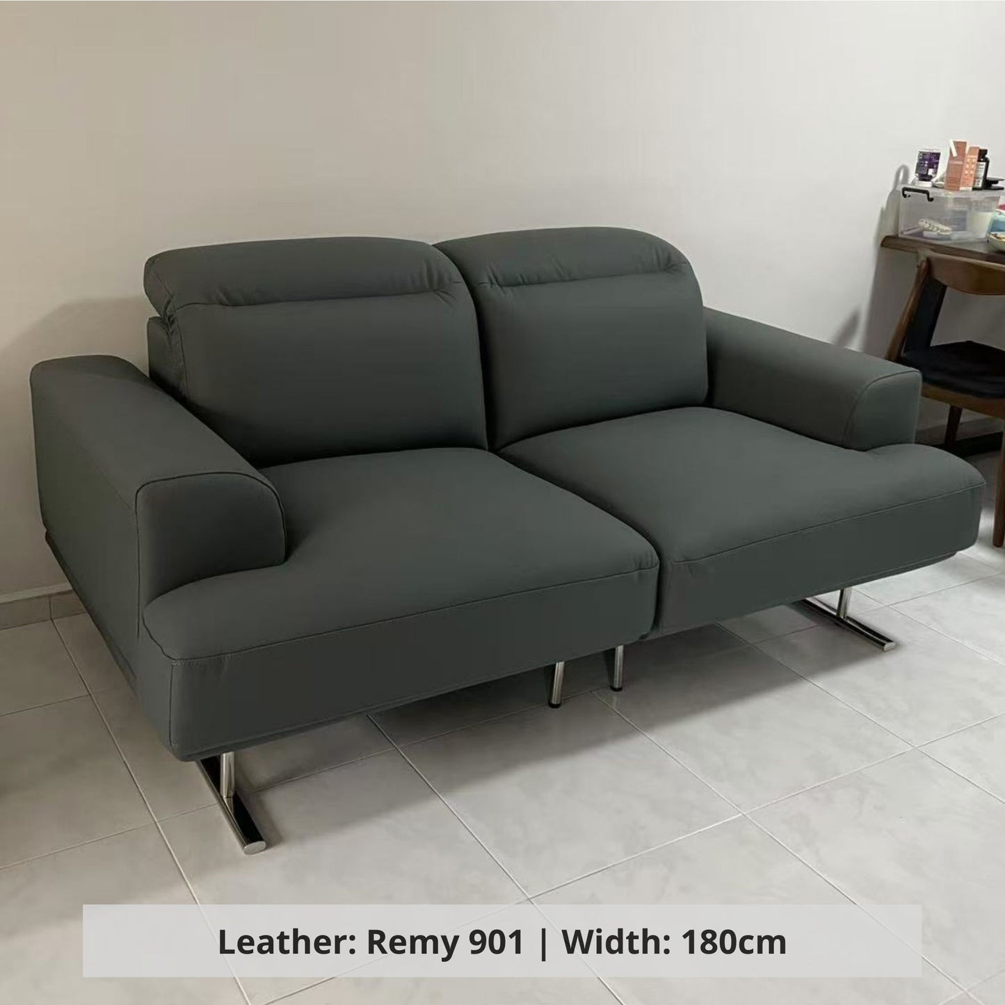 Charles Remy 901 blue leather sofa sample (Other)