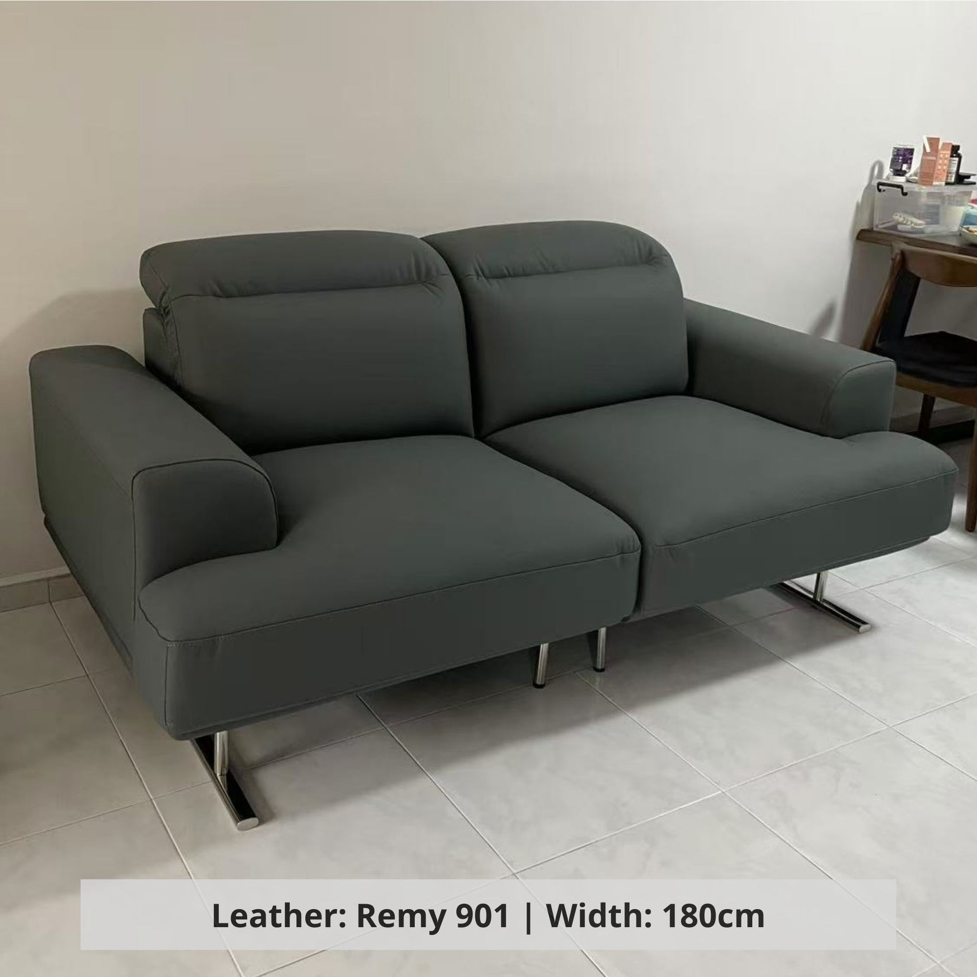 Charles Remy 901 blue leather sofa sample (Other)