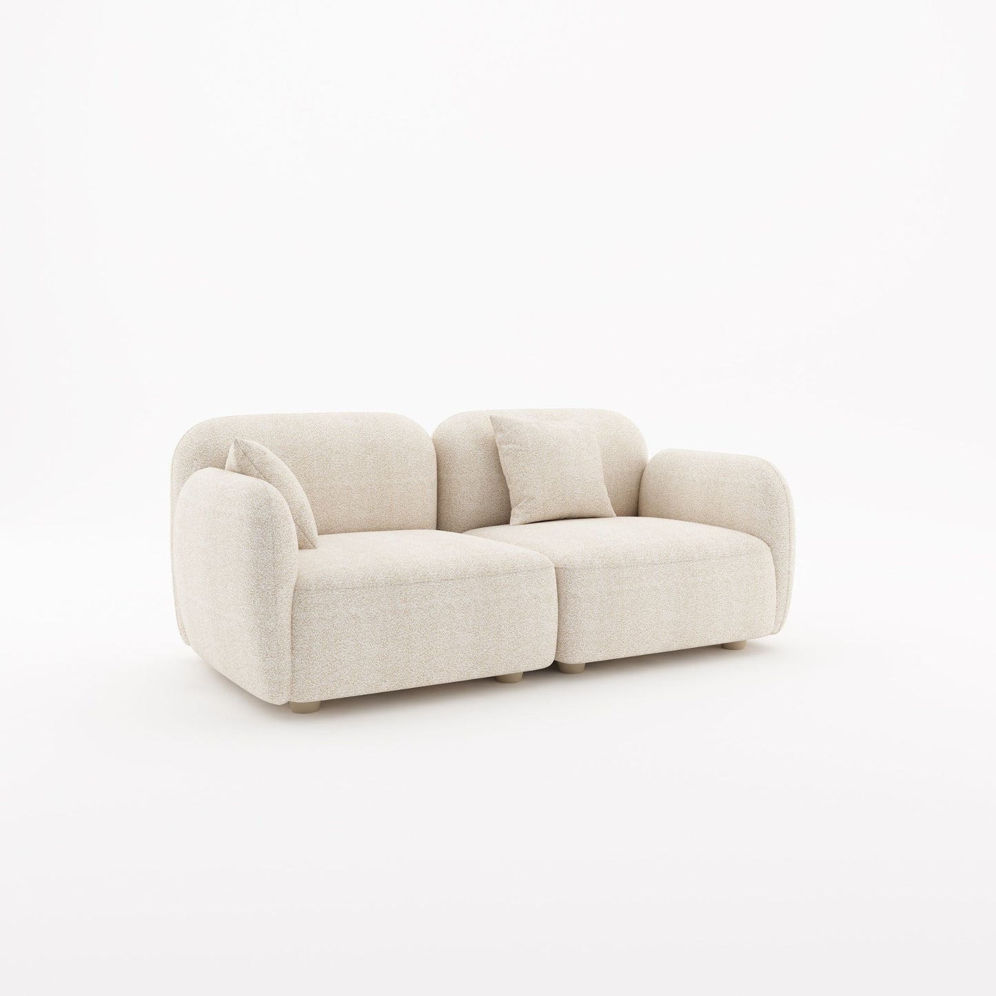 Charmy beige fabric 2 seat sofa