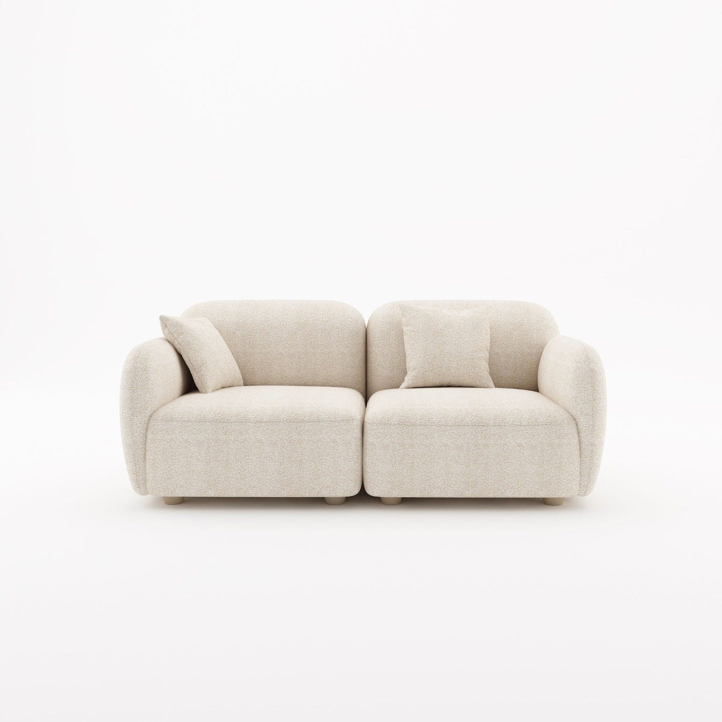 Charmy beige fabric 2 seat sofa