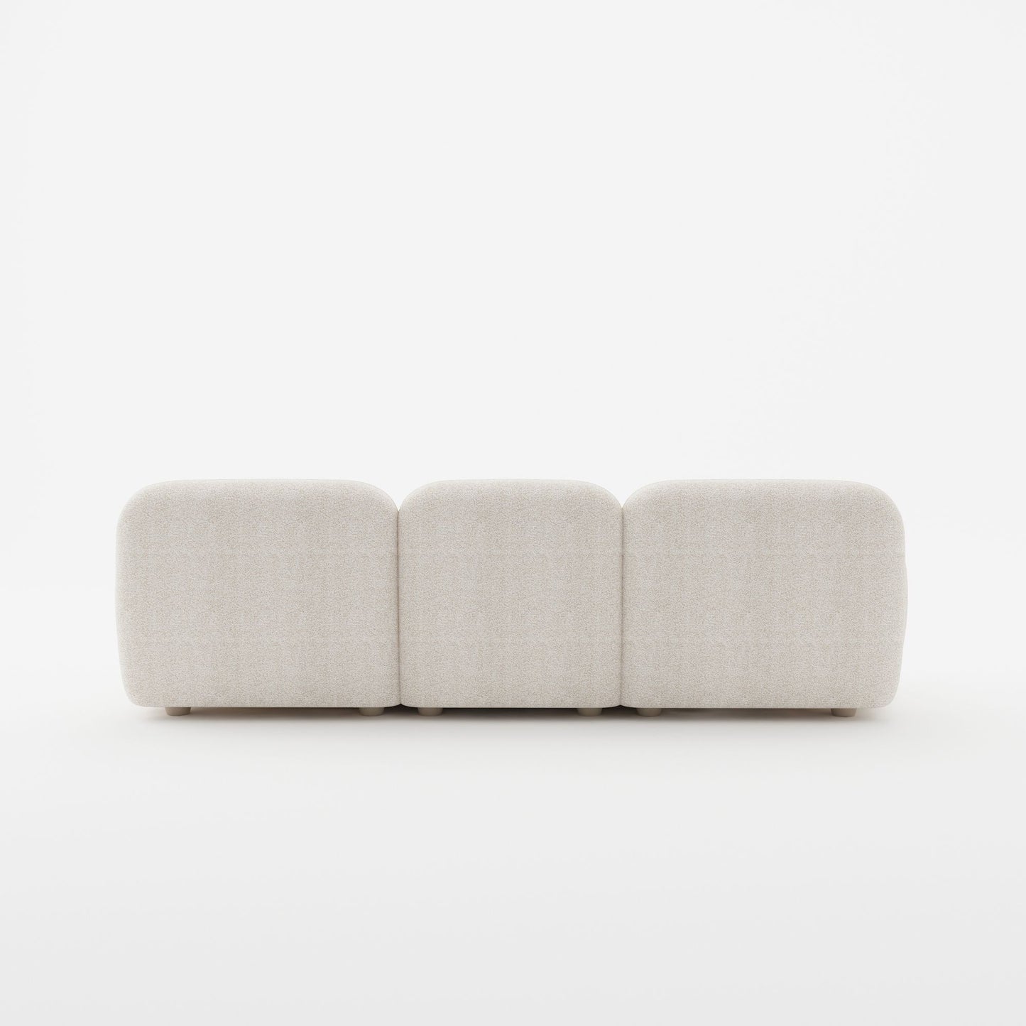 Charmy beige fabric 3 seat sofa