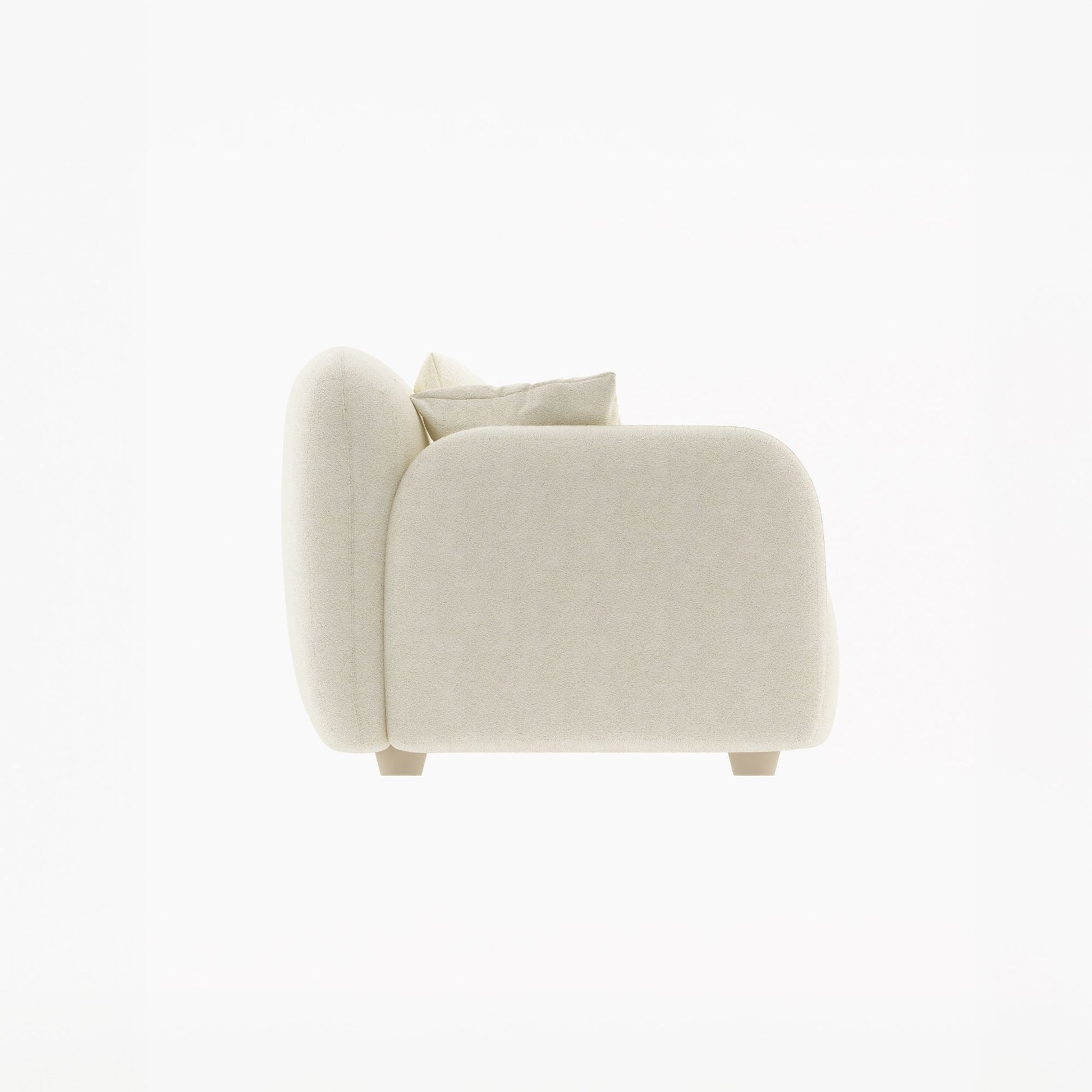 Charmy white fabric 3 seat sofa