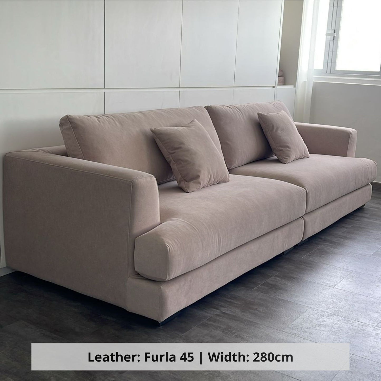 Christy 280cm brown pet friendly fabric sofa sample (Other)