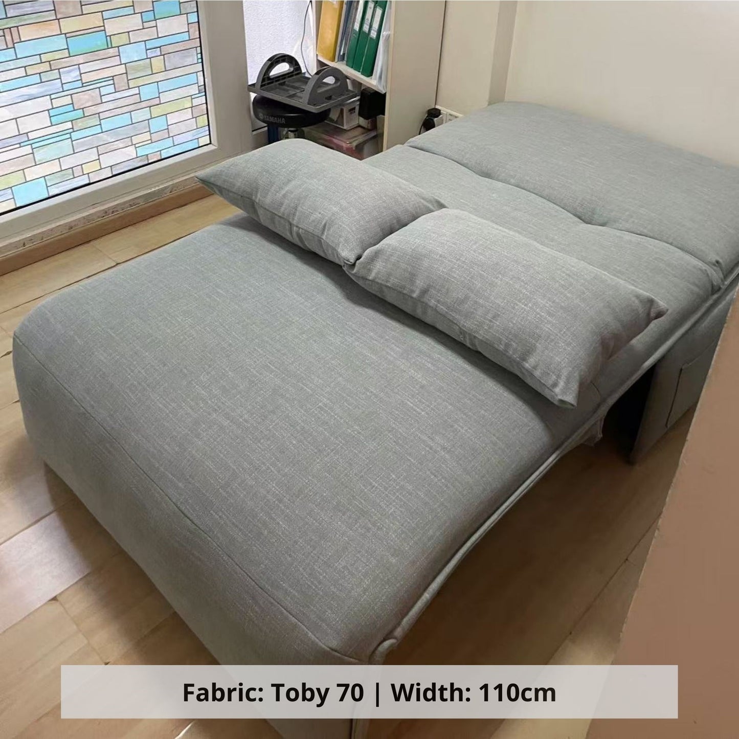 Chronos 1 seater blue fabric electric sofa bed (Other)