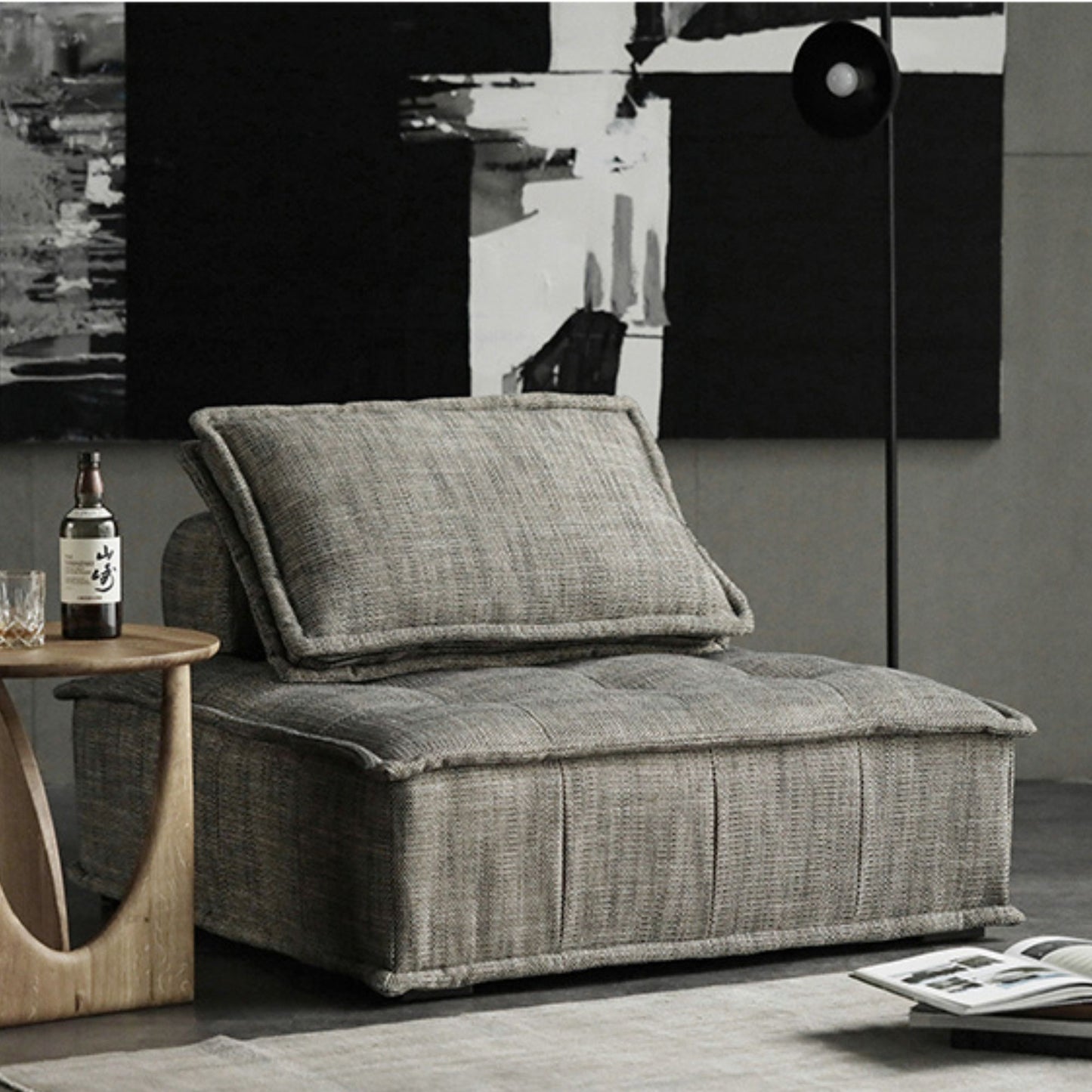 Chunk fabric chair grey