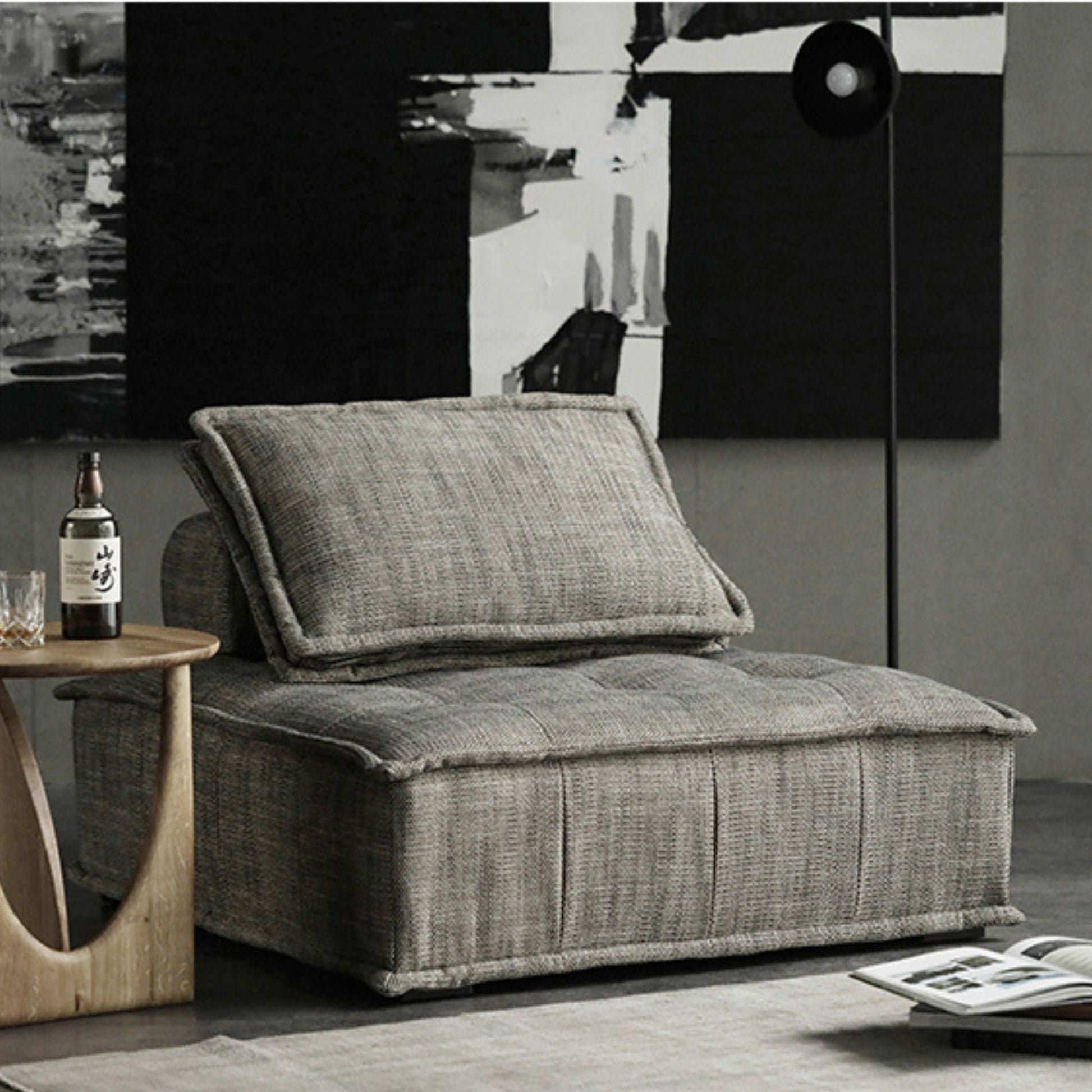 Chunk fabric chair grey
