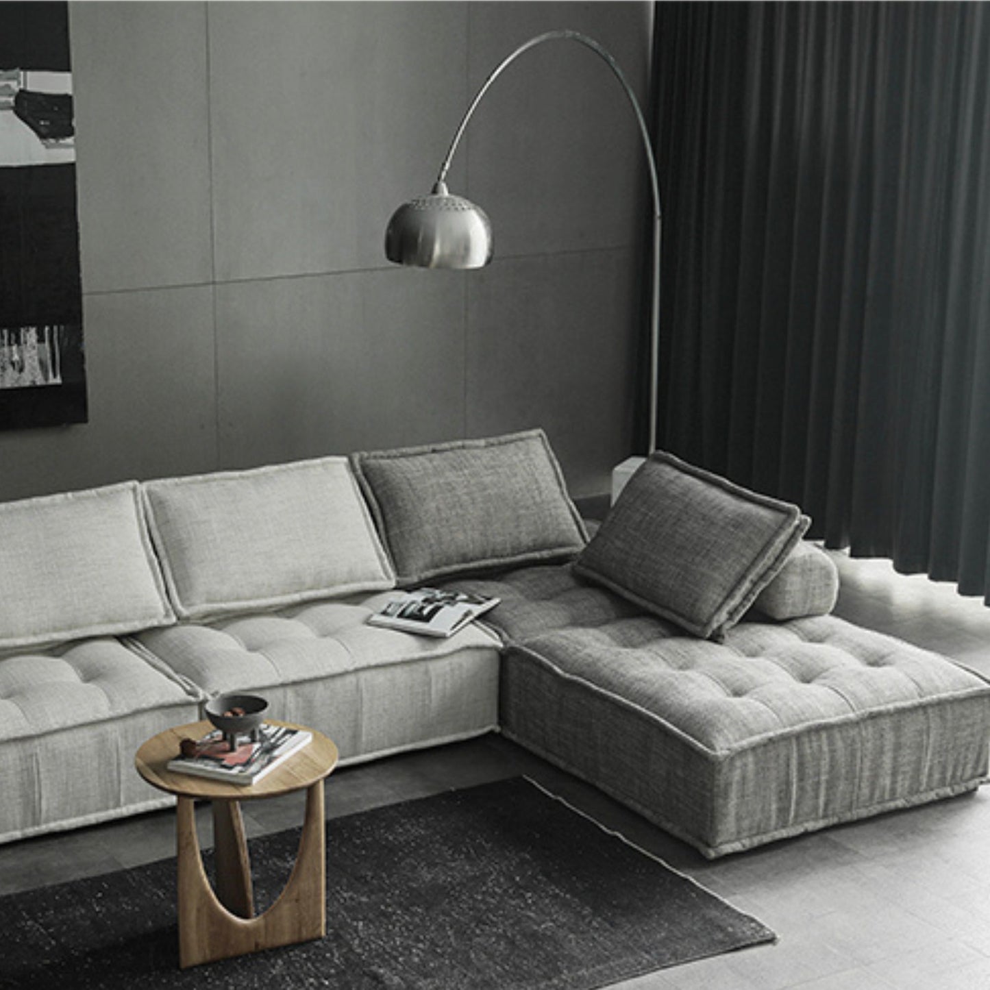 Chunk fabric chair grey
