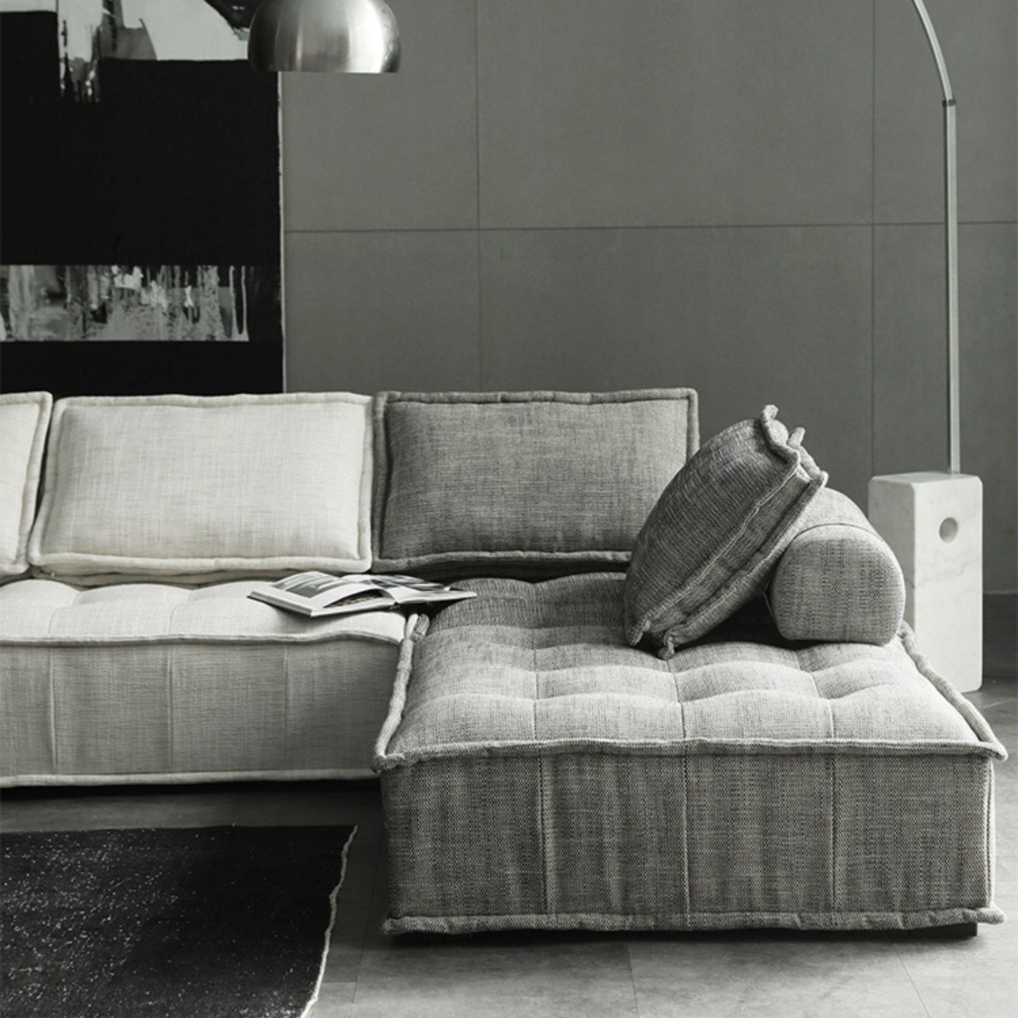 Chunk fabric chair grey